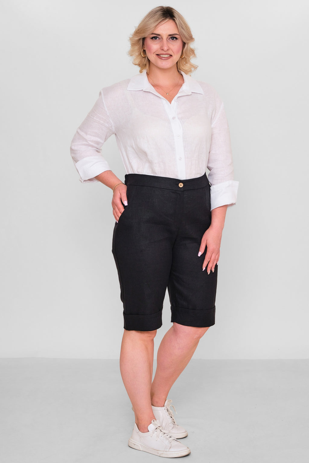 Salkim - Plus Size Shorts (SLK26Y56361BB) - 8690200192524
