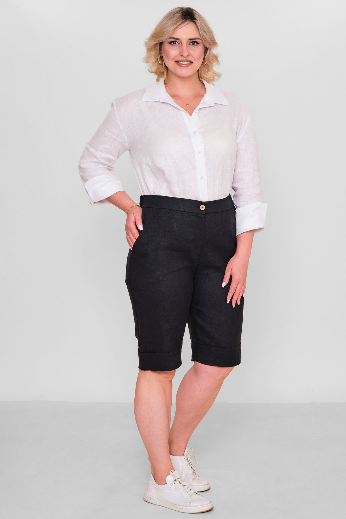 Salkim - Plus Size Shorts (SLK26Y56361BB) - 8690200192524