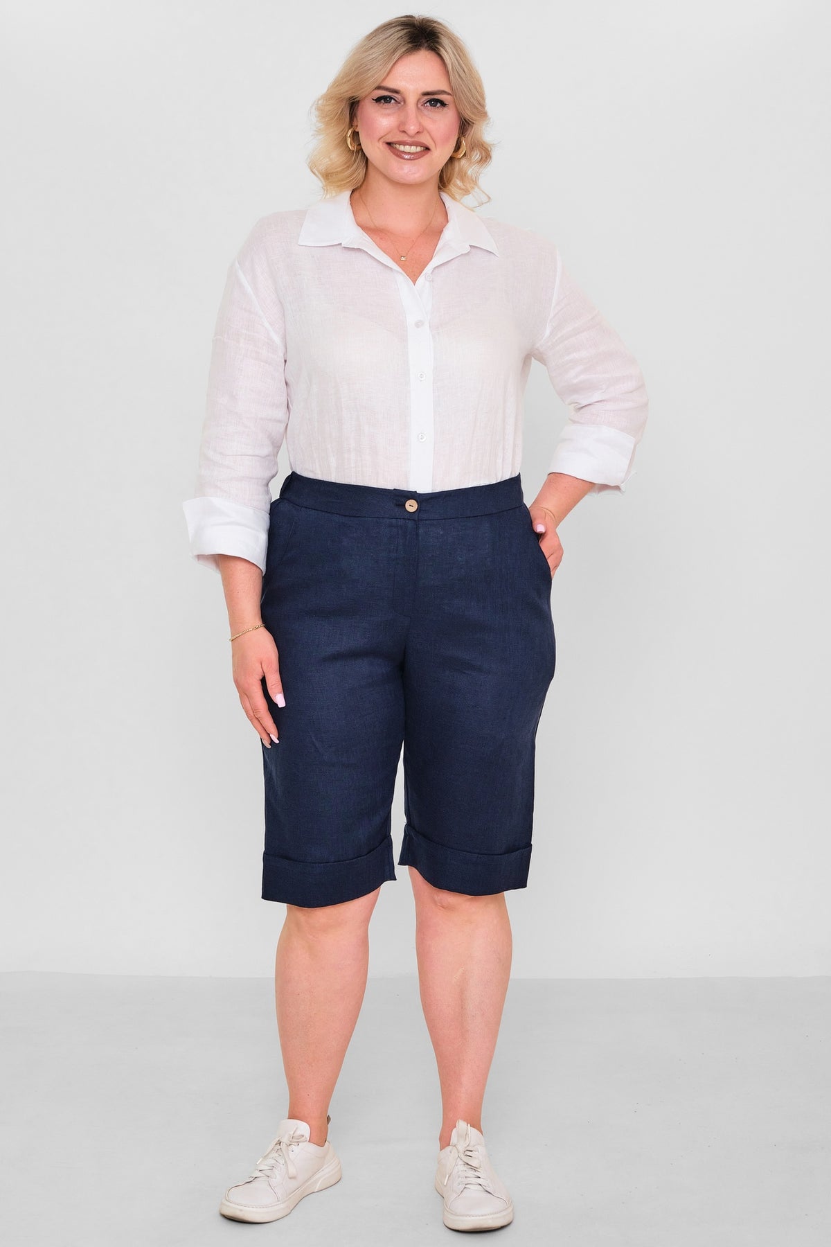 Salkim - Plus Size Shorts (SLK26Y56361BB) - 8690200192531