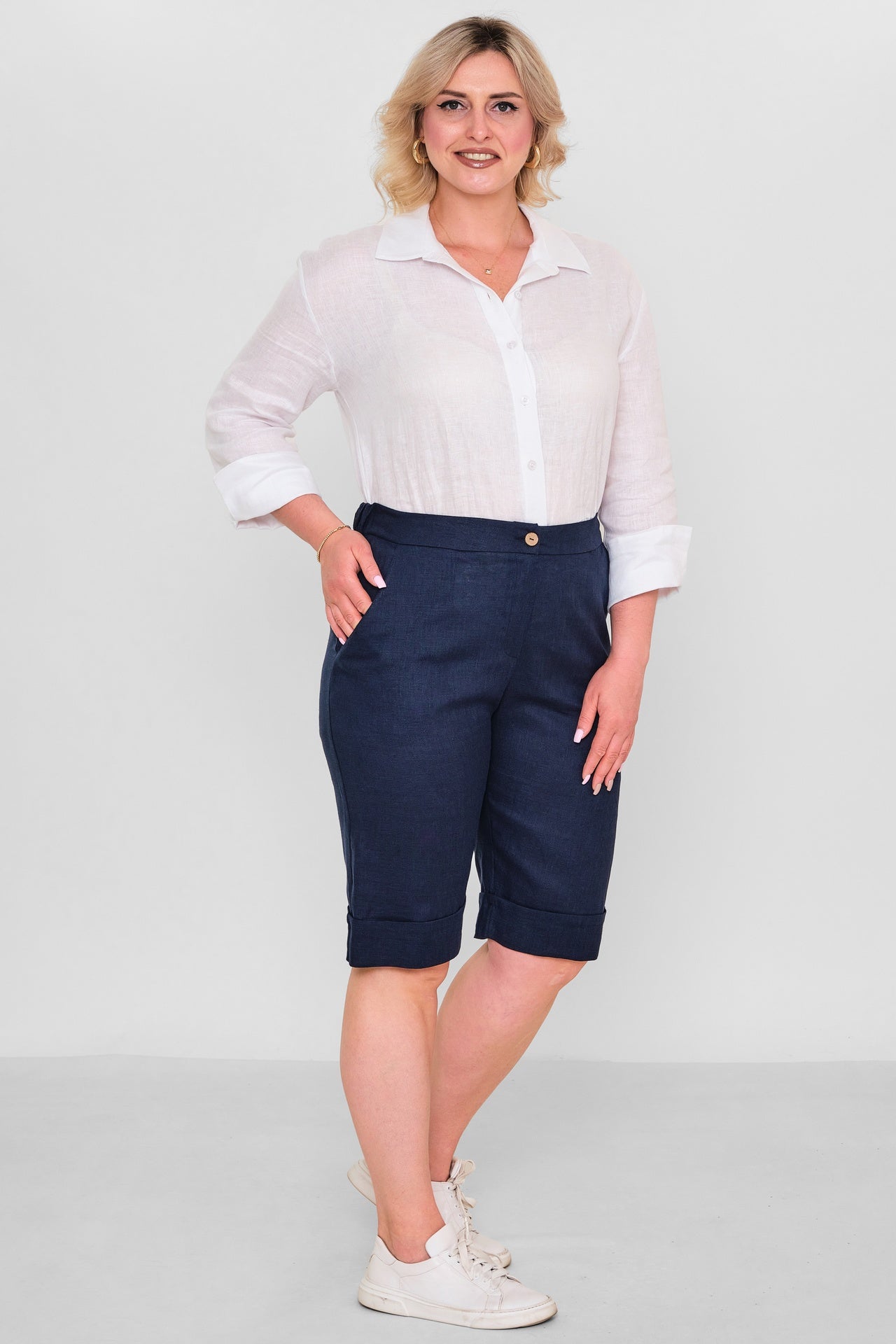 Salkim - Plus Size Shorts (SLK26Y56361BB) - 8690200192531