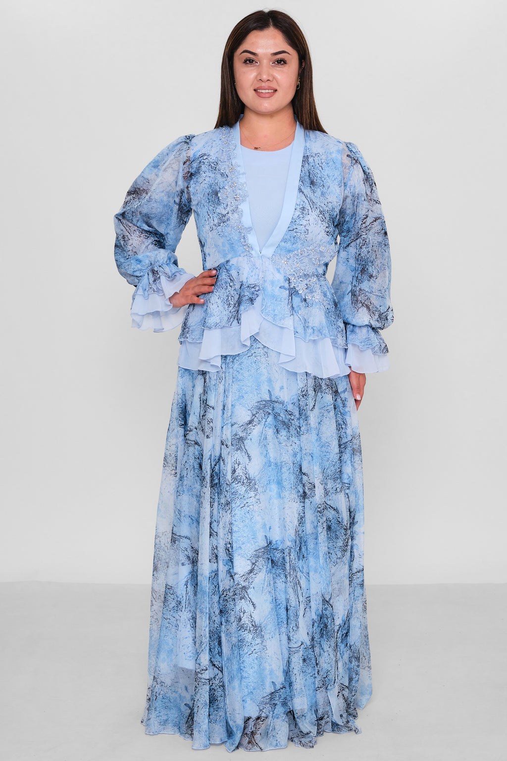 Nupel Line - Plus Size Dress (NPL26Y5168BB) - 8690200194177