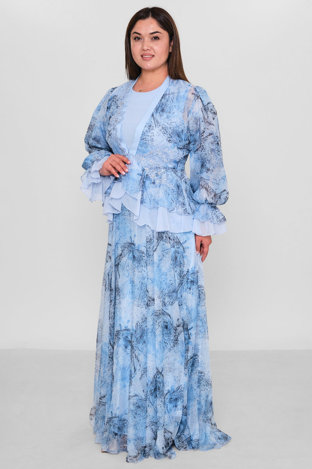 Nupel Line - Plus Size Dress (NPL26Y5168BB) - 8690200194177