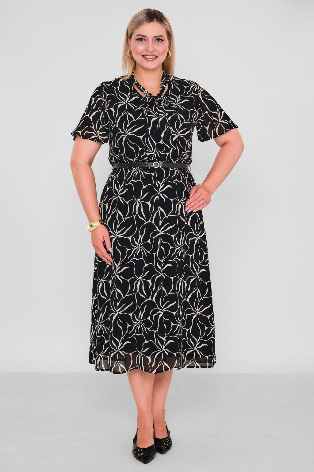 Revaro - Plus Size Dress (RVR26YBS-2718) - 8690200196126