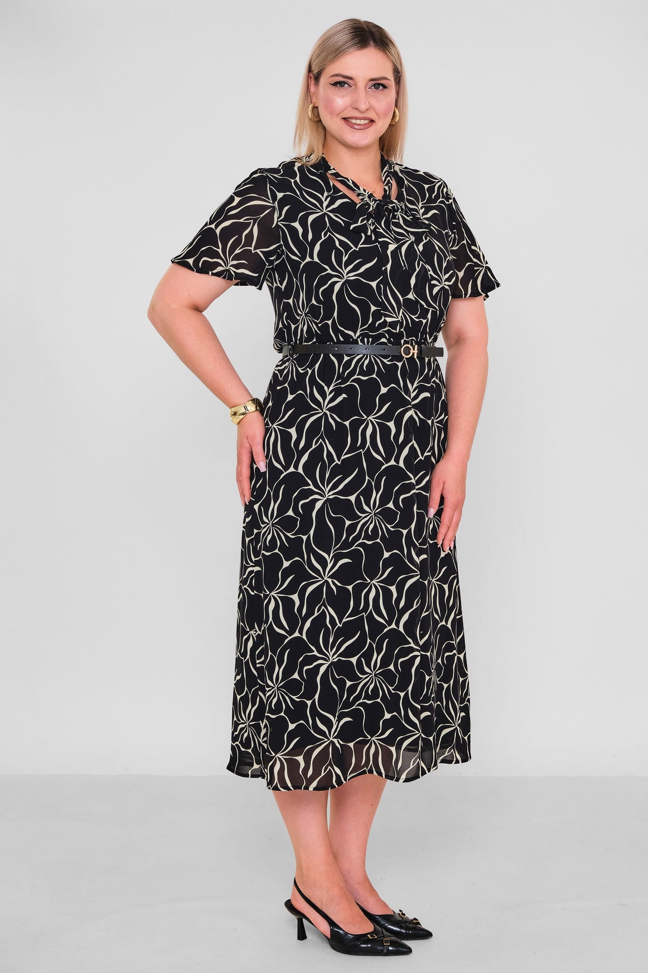 Revaro - Plus Size Dress (RVR26YBS-2718) - 8690200196126