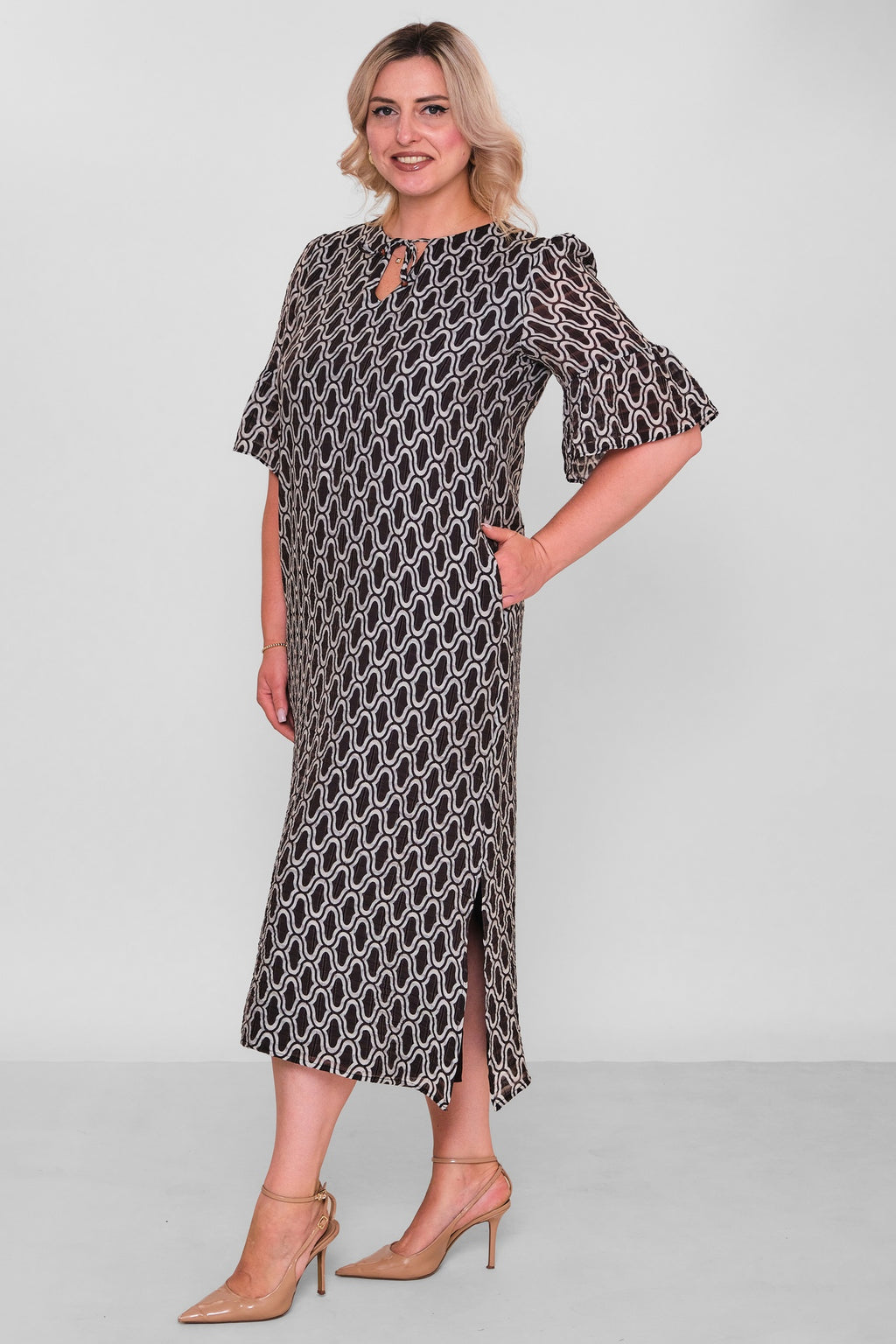 Revaro - Plus Size Dress (RVR26YBS-2717) - 8690200197451