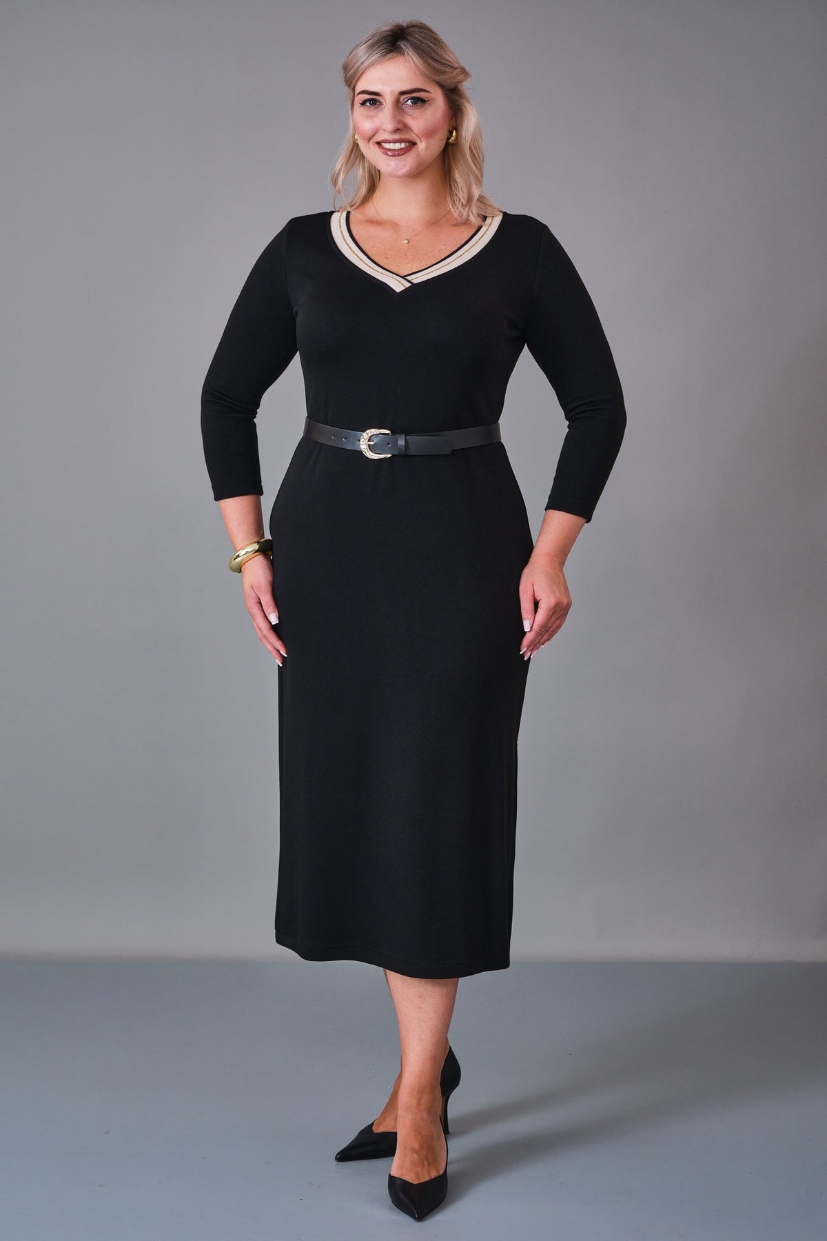 Laluce - Plus Size Dress (L2.K27.ELB.2E700) - 8690200206207