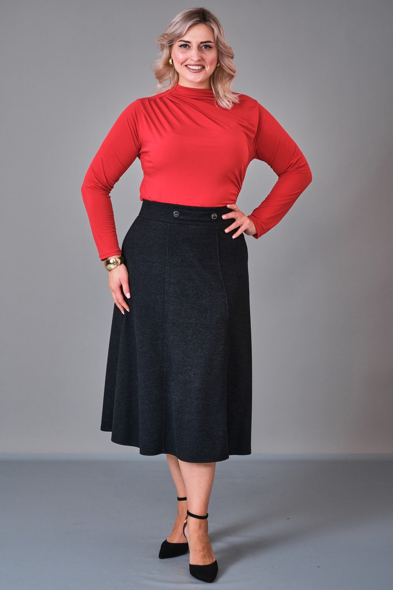 Elitline - Plus Size Skirt (ELT27K2-61-4027) - 8690200209314