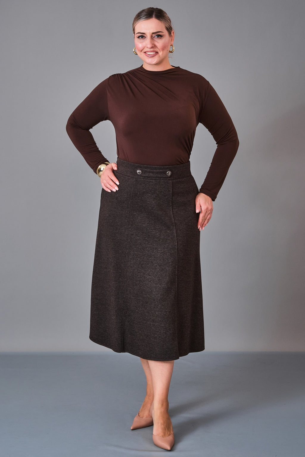 Elitline - Plus Size Skirt (ELT27K2-61-4027) - 8690200209321