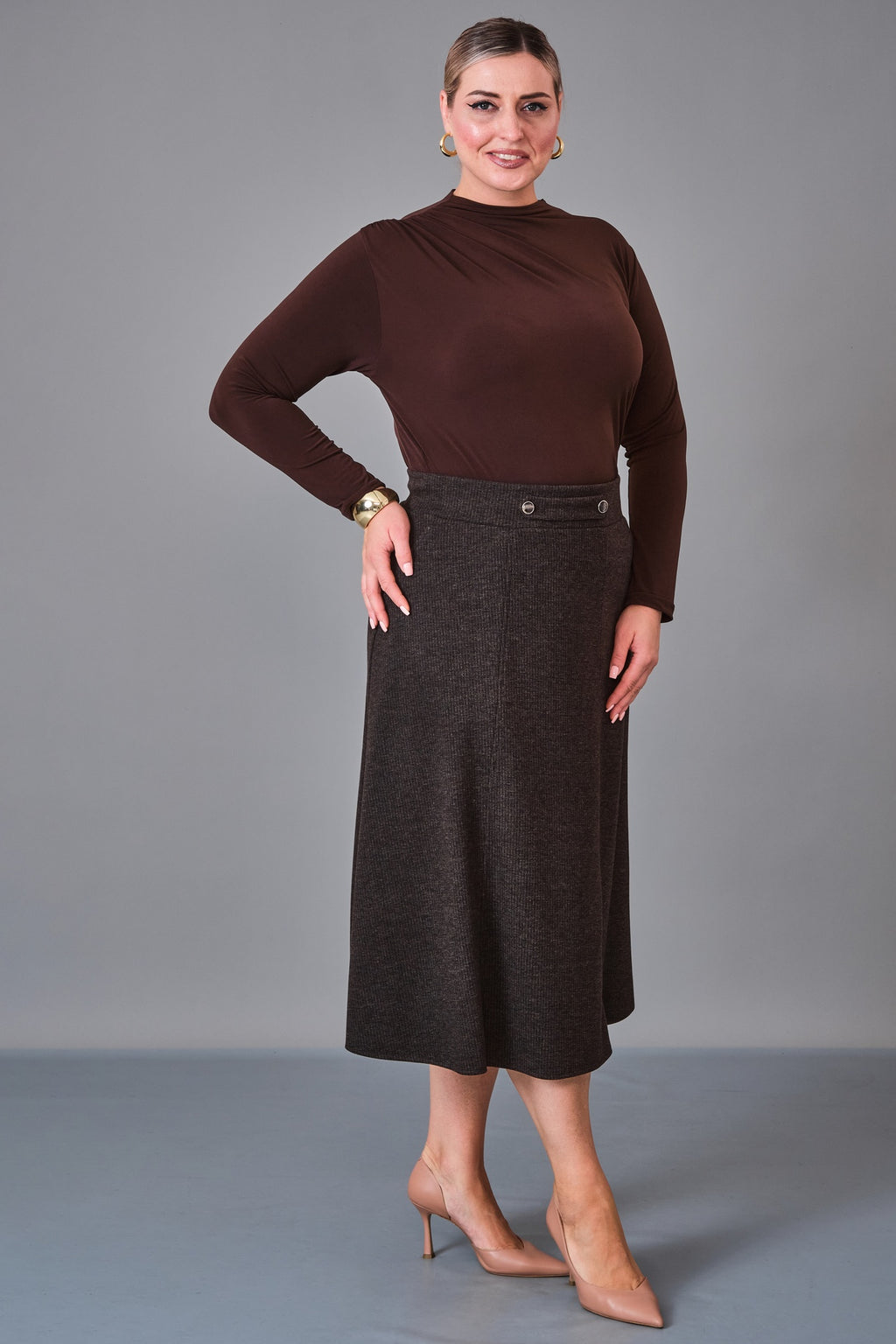 Elitline - Plus Size Skirt (ELT27K2-61-4027) - 8690200209321