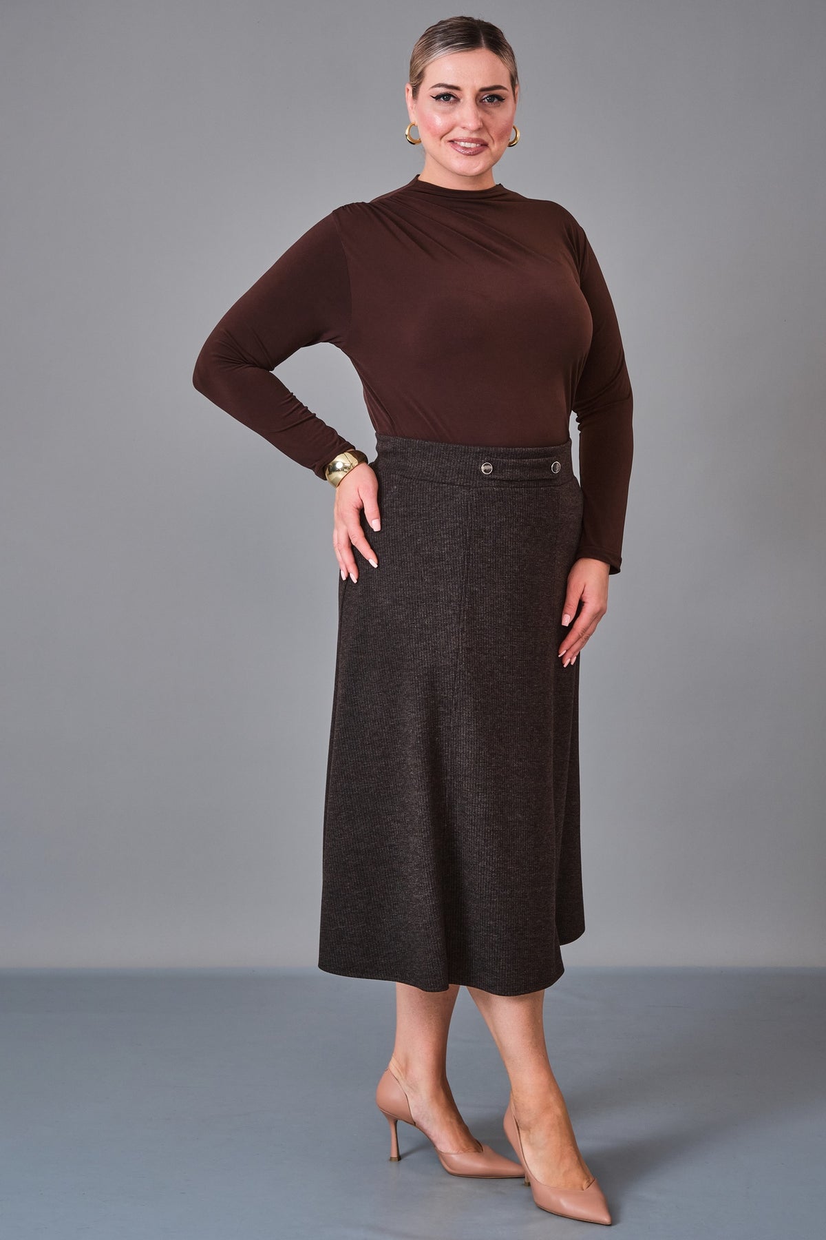 Elitline - Plus Size Skirt (ELT27K2-61-4027) - 8690200209321