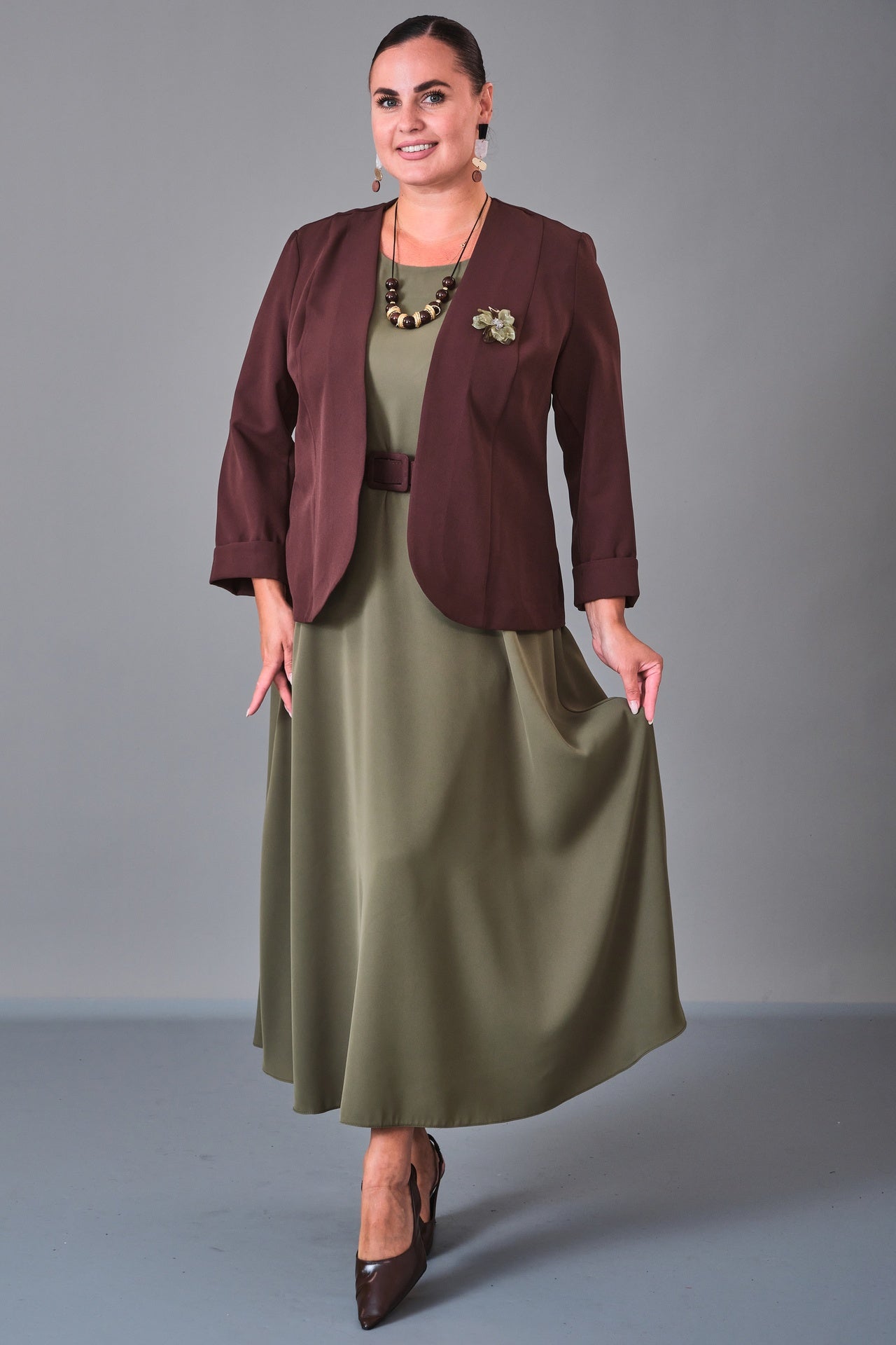 Dress Port - Plus Size Dress (DSP27K3609) - 8690200210488