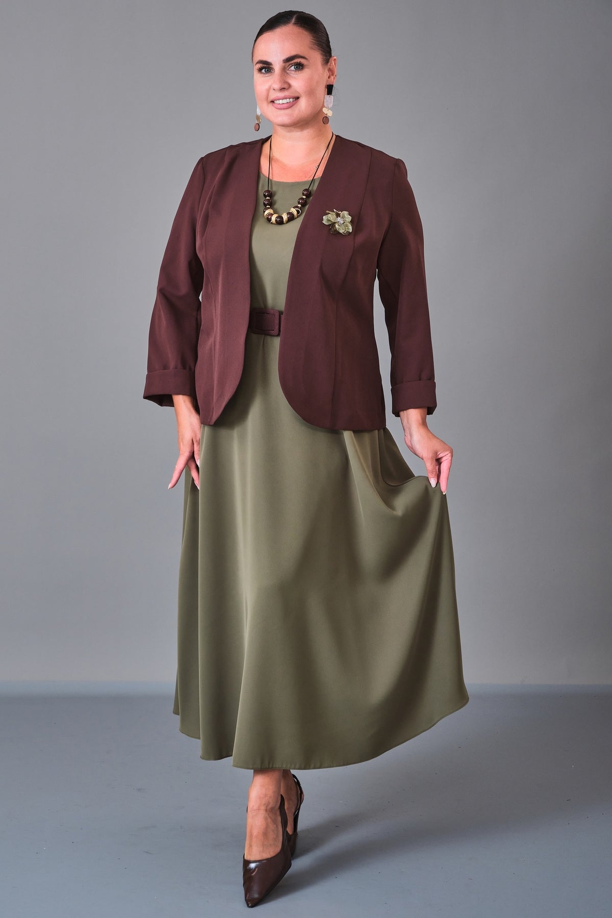 Dress Port - Plus Size Dress (DSP27K3609) - 8690200210488