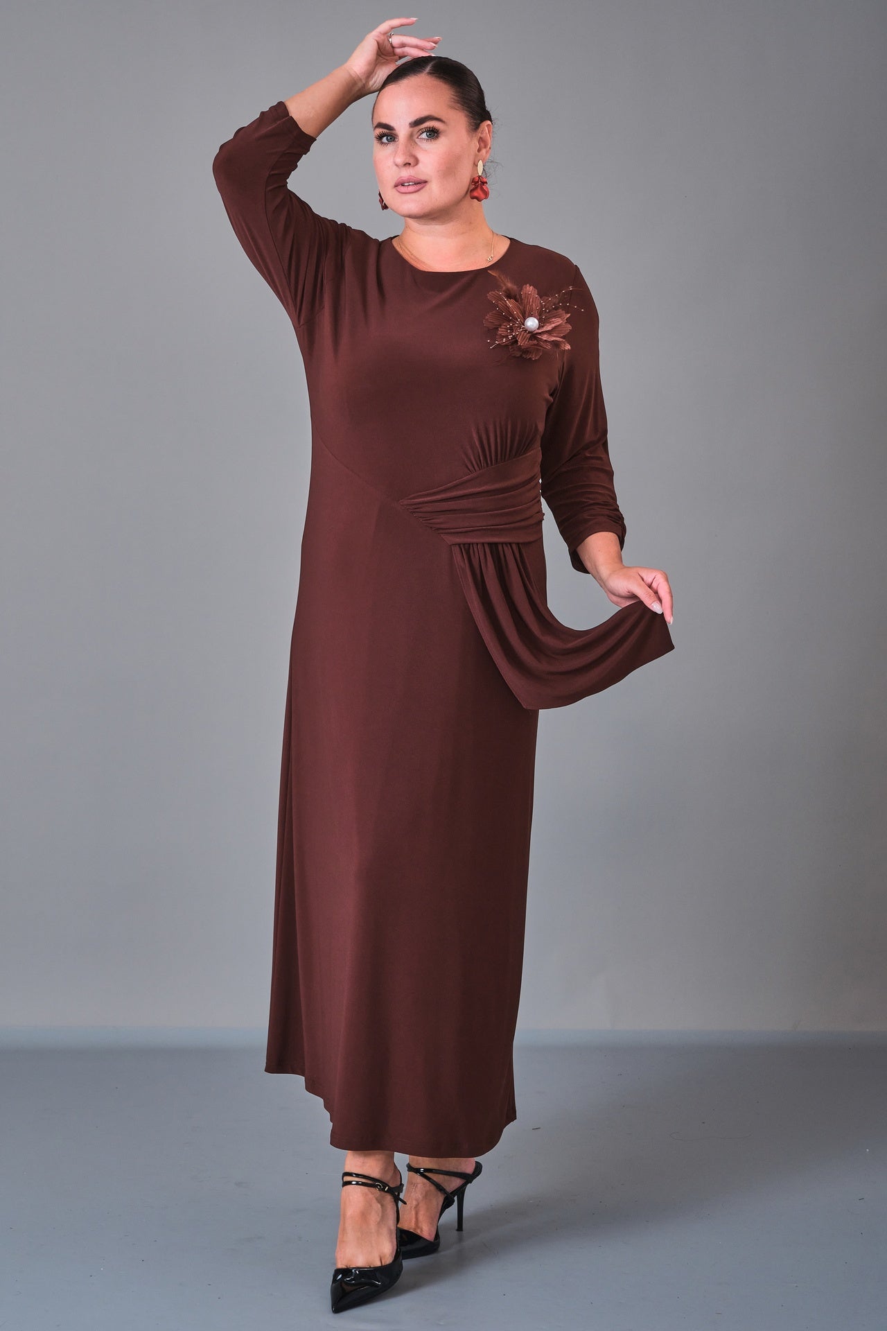 Dress Port - Plus Size Dress (DSP27K5801) - 8690200210723