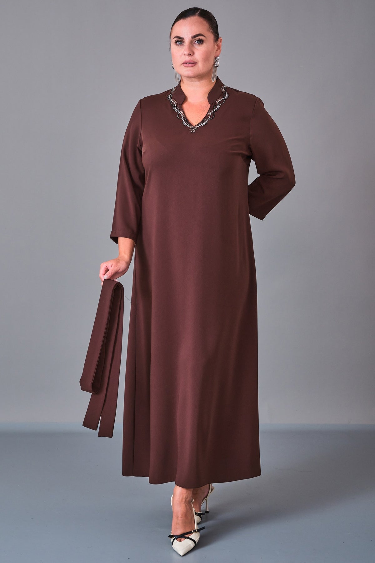 Dress Port - Plus Size Dress (DSP27K5803) - 8690200210754