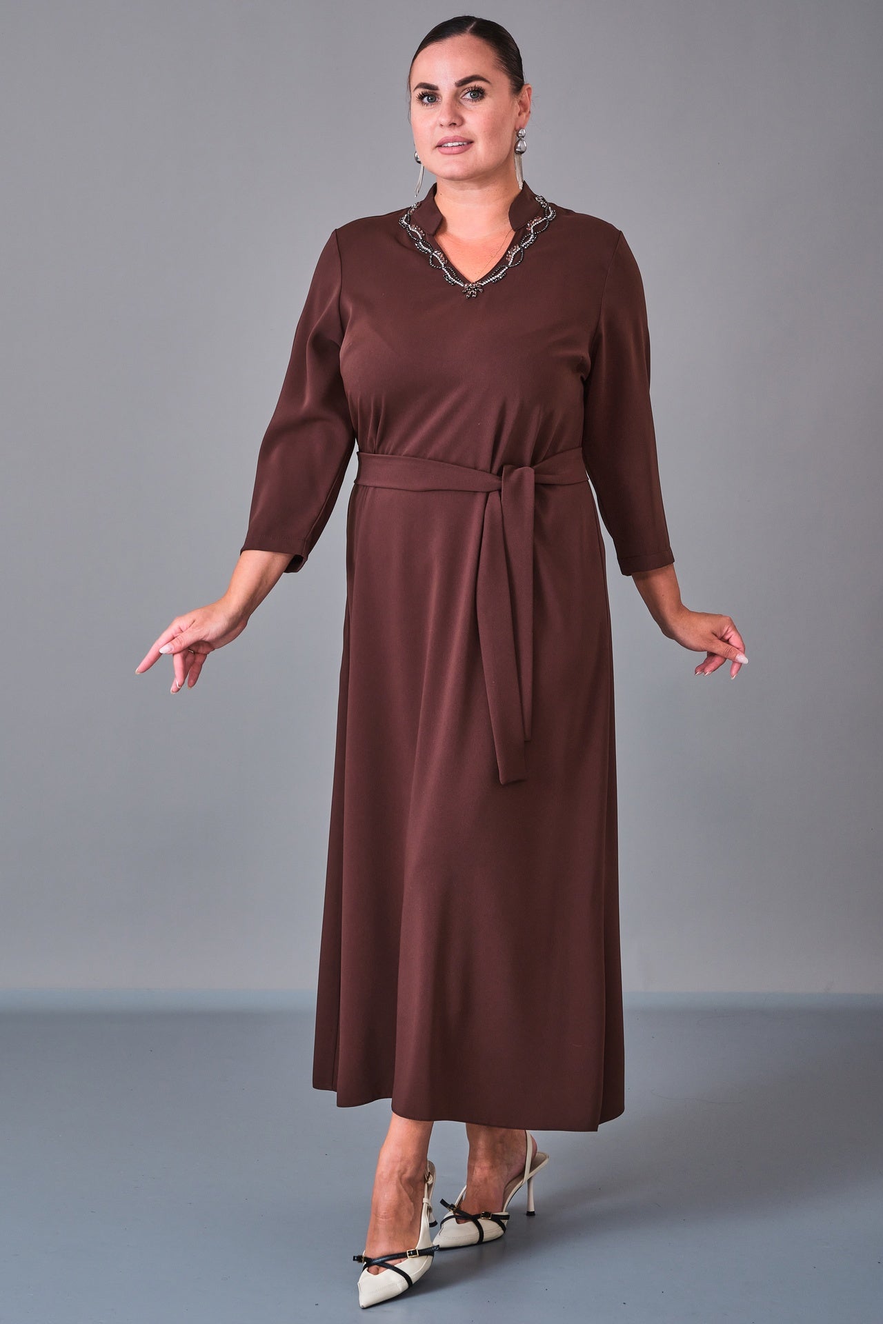 Dress Port - Plus Size Dress (DSP27K5803) - 8690200210754