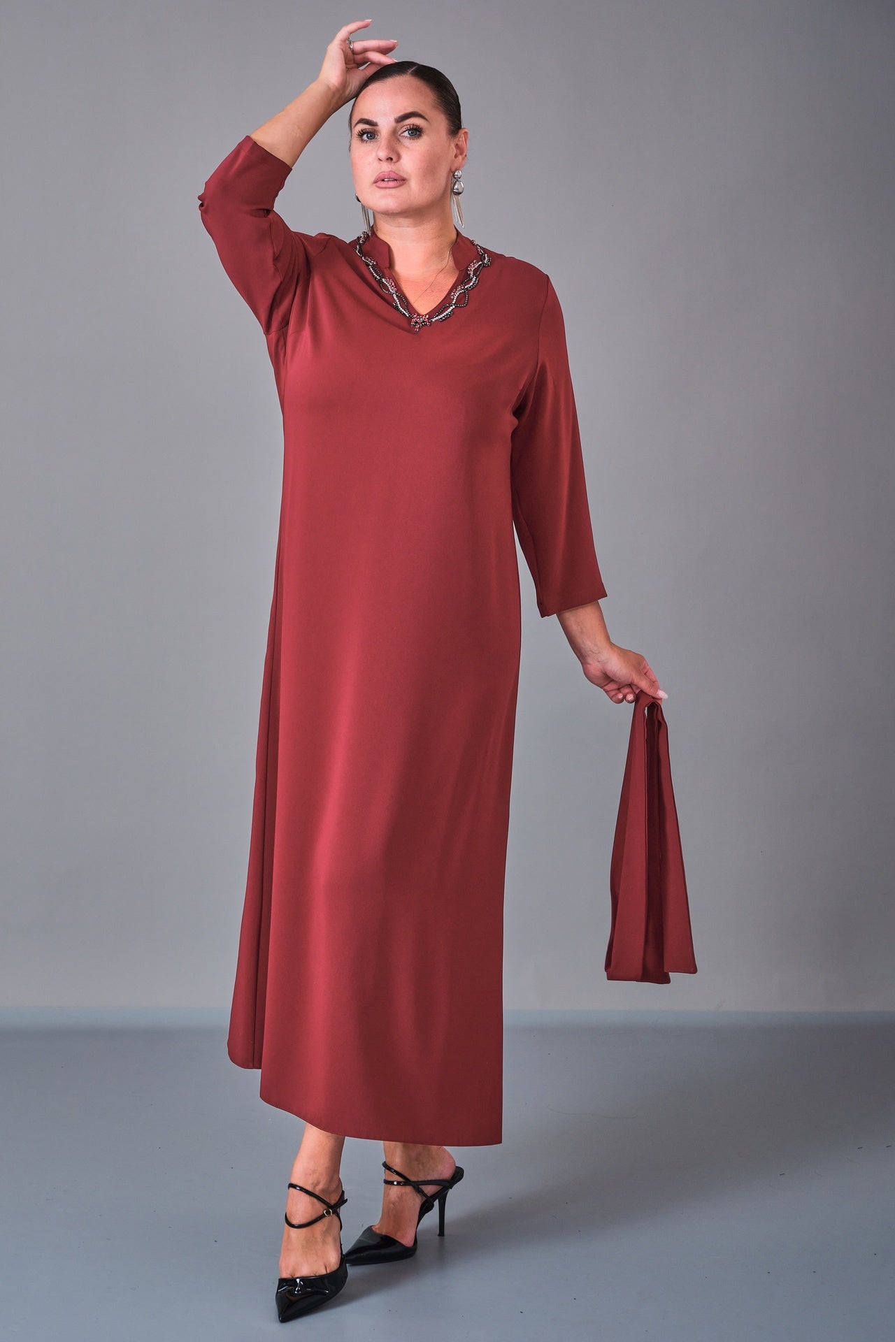 Dress Port - Plus Size Dress (DSP27K5803) - 8690200210761