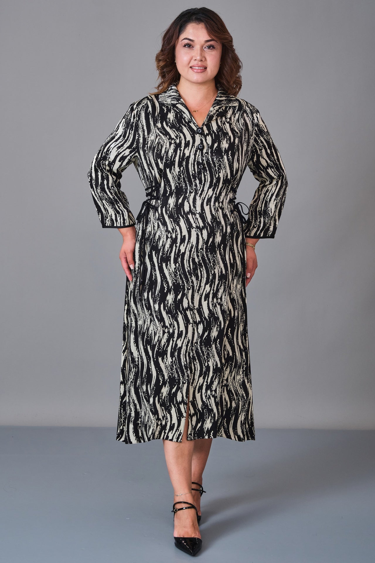 Dress Port - Plus Size Dress (DSP27K5805) - 8690200210792