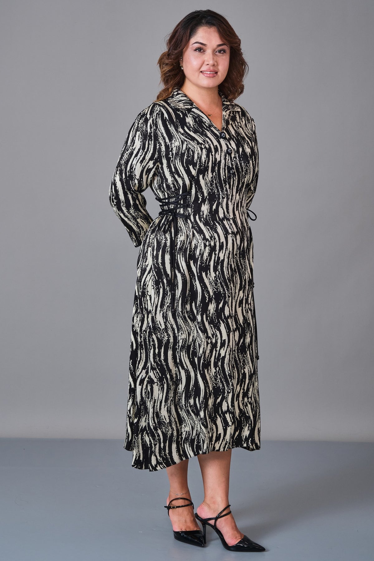 Dress Port - Plus Size Dress (DSP27K5805) - 8690200210792