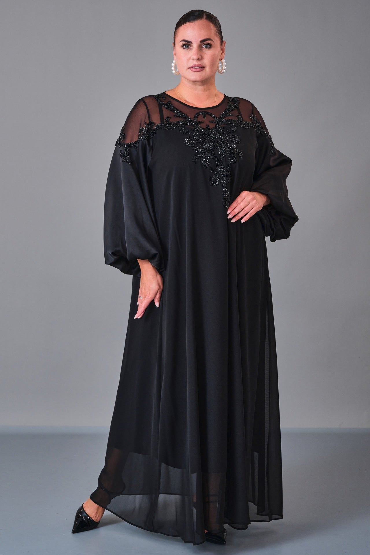 Dress Port - Extended Plus Size Dress (DSP27K5807) - 8690200210822