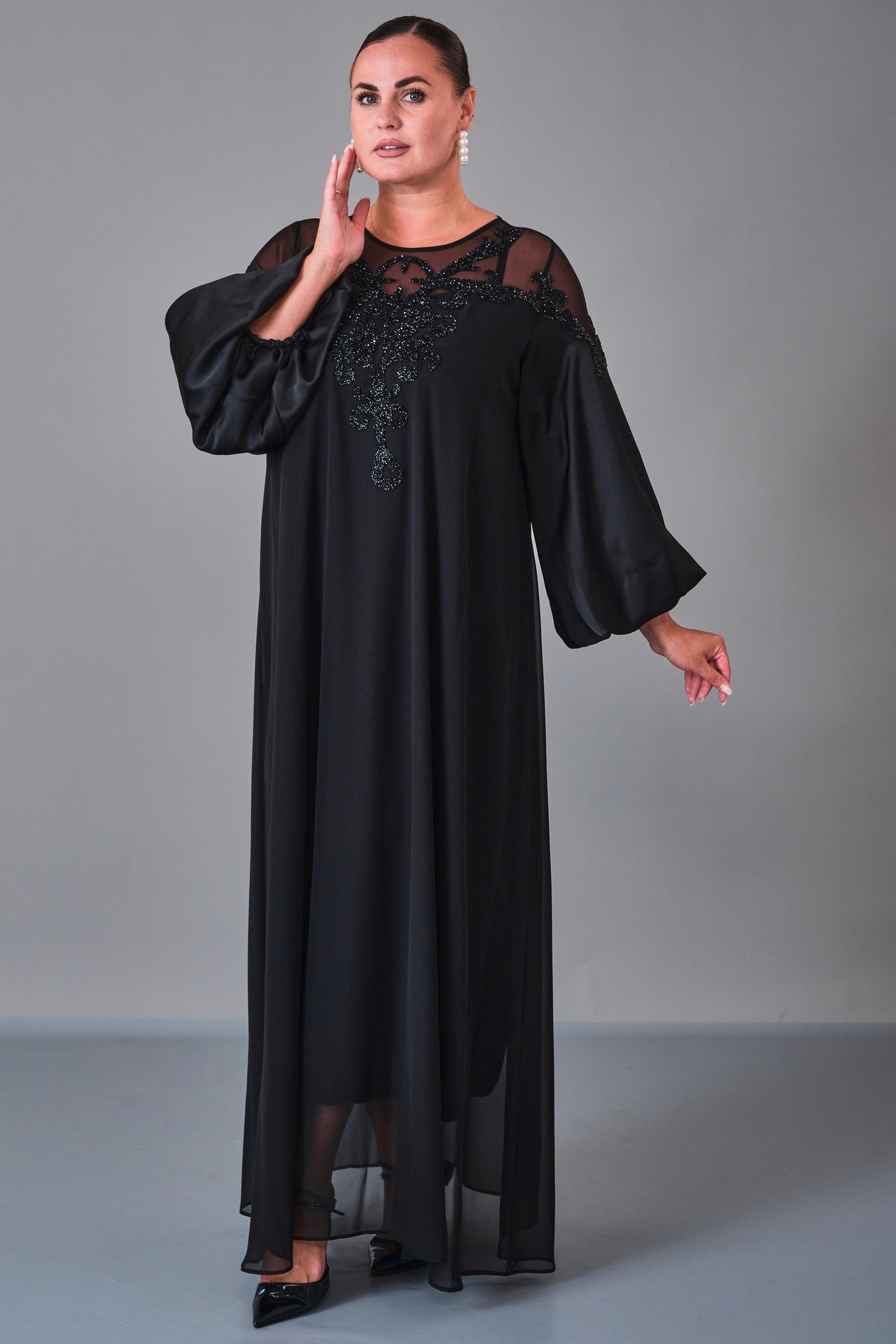 Dress Port - Extended Plus Size Dress (DSP27K5807) - 8690200210822