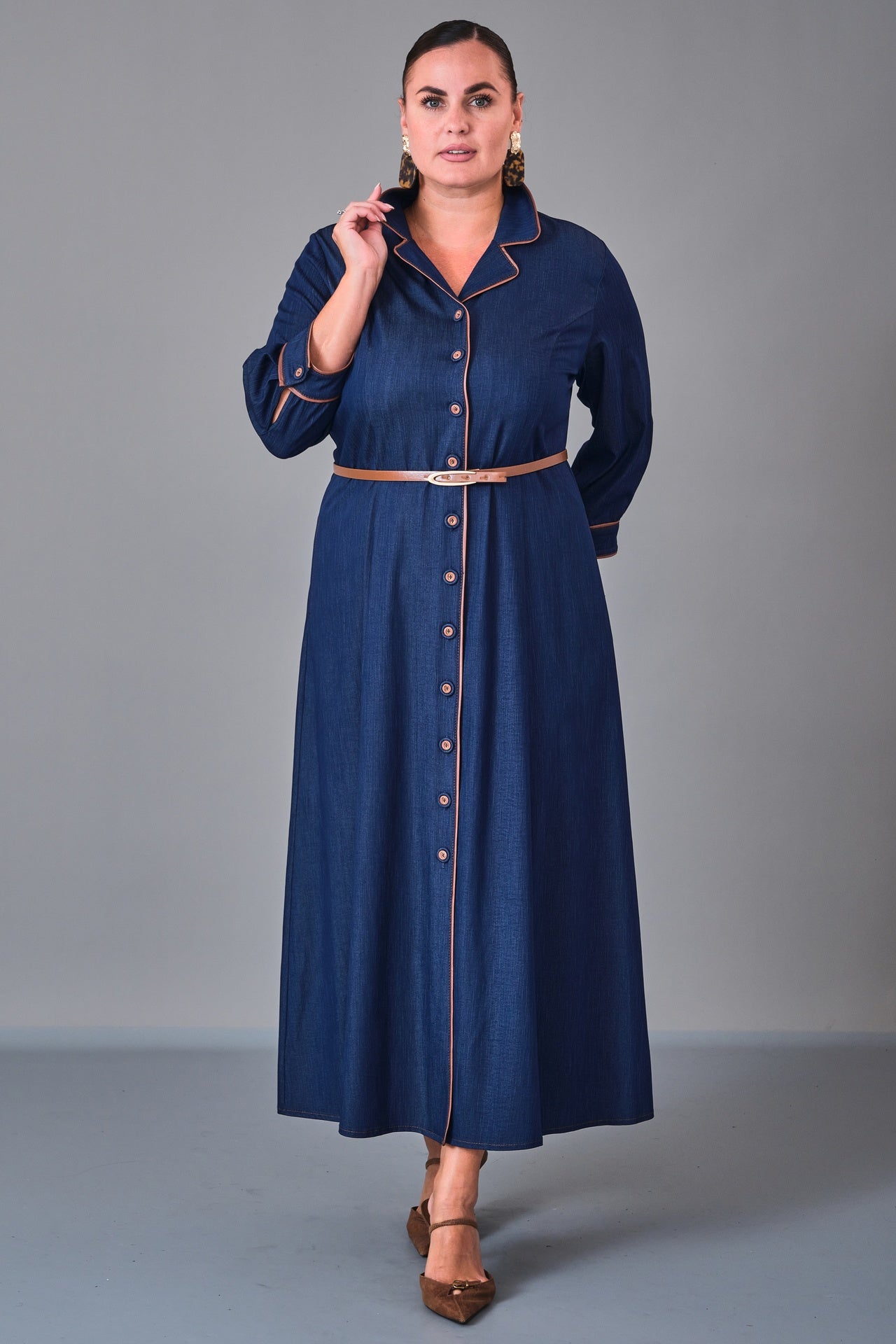 Dress Port - Plus Size Dress (DSP27K5818) - 8690200211058