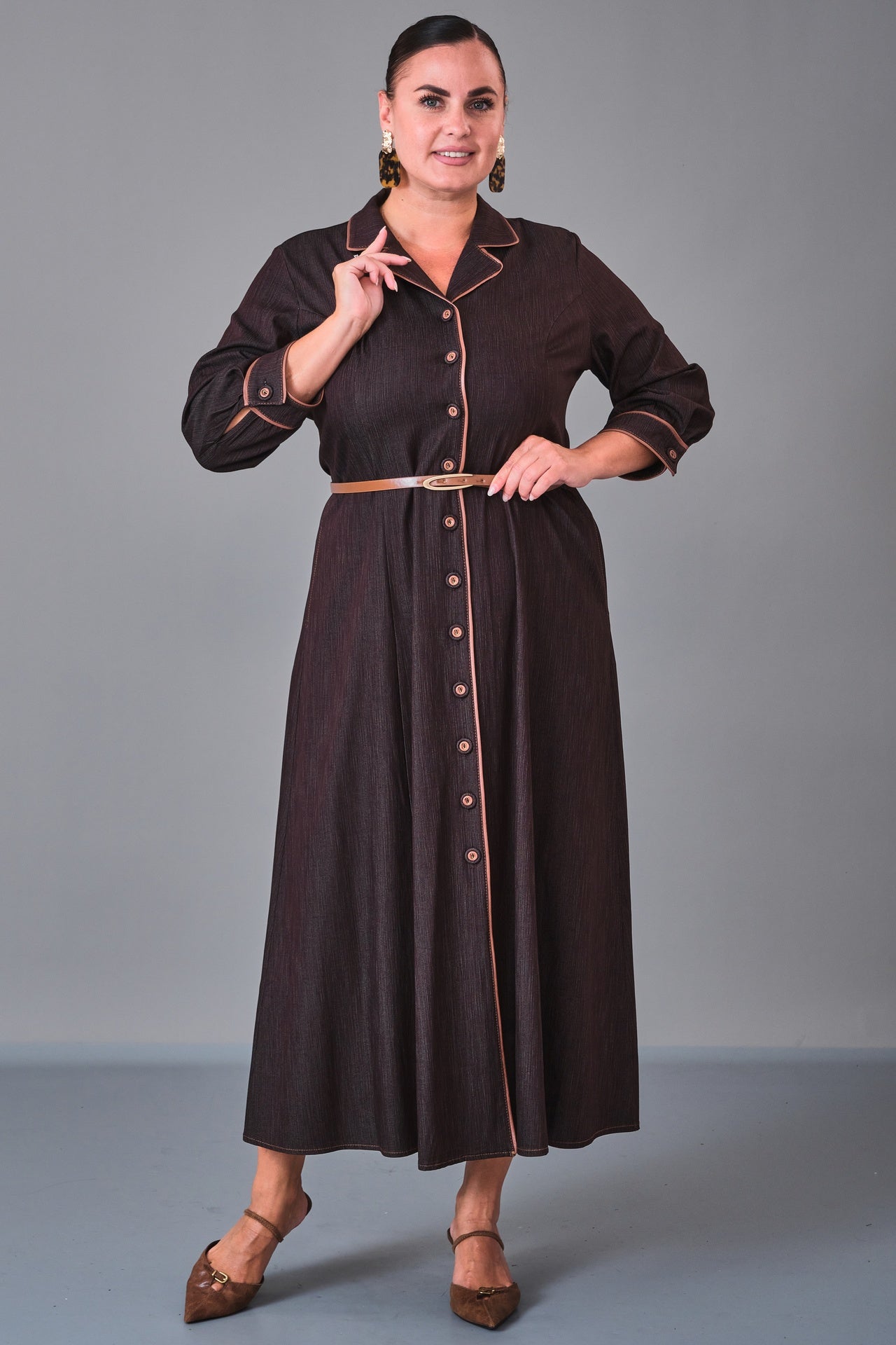 Dress Port - Plus Size Dress (DSP27K5818) - 8690200211065