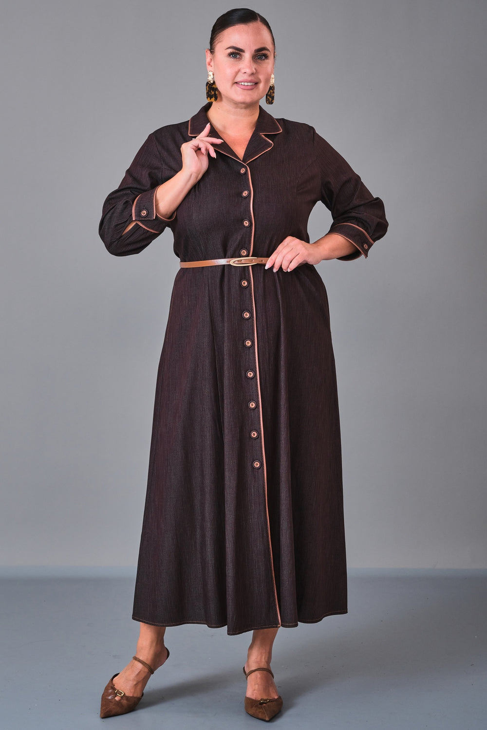 Dress Port - Plus Size Dress (DSP27K5818) - 8690200211065