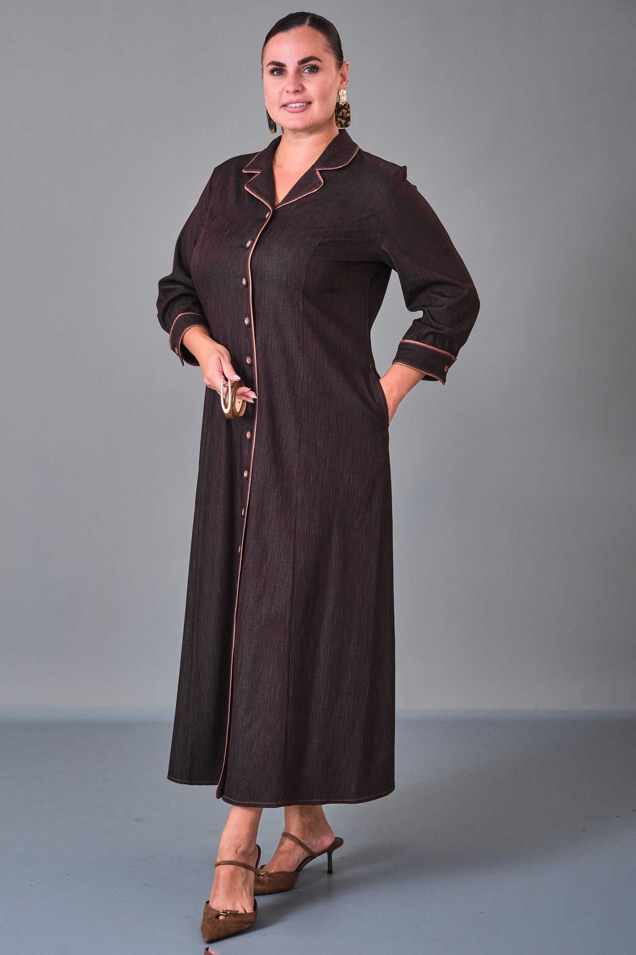 Dress Port - Plus Size Dress (DSP27K5818) - 8690200211065