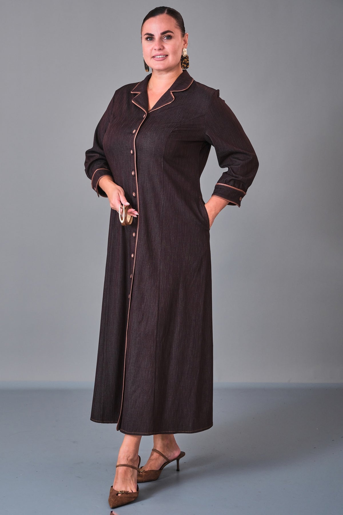 Dress Port - Plus Size Dress (DSP27K5818) - 8690200211065