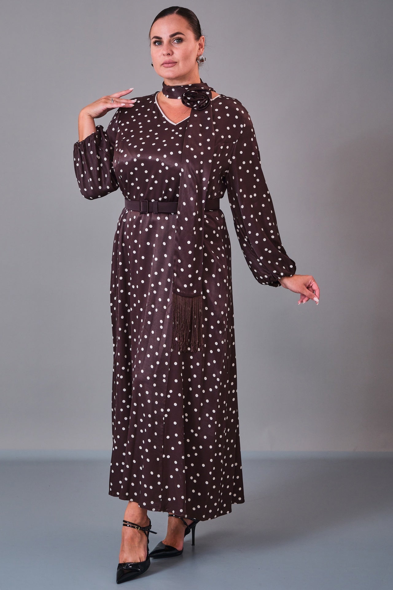 Dress Port - Plus Size Dress (DSP27K5819) - 8690200211072