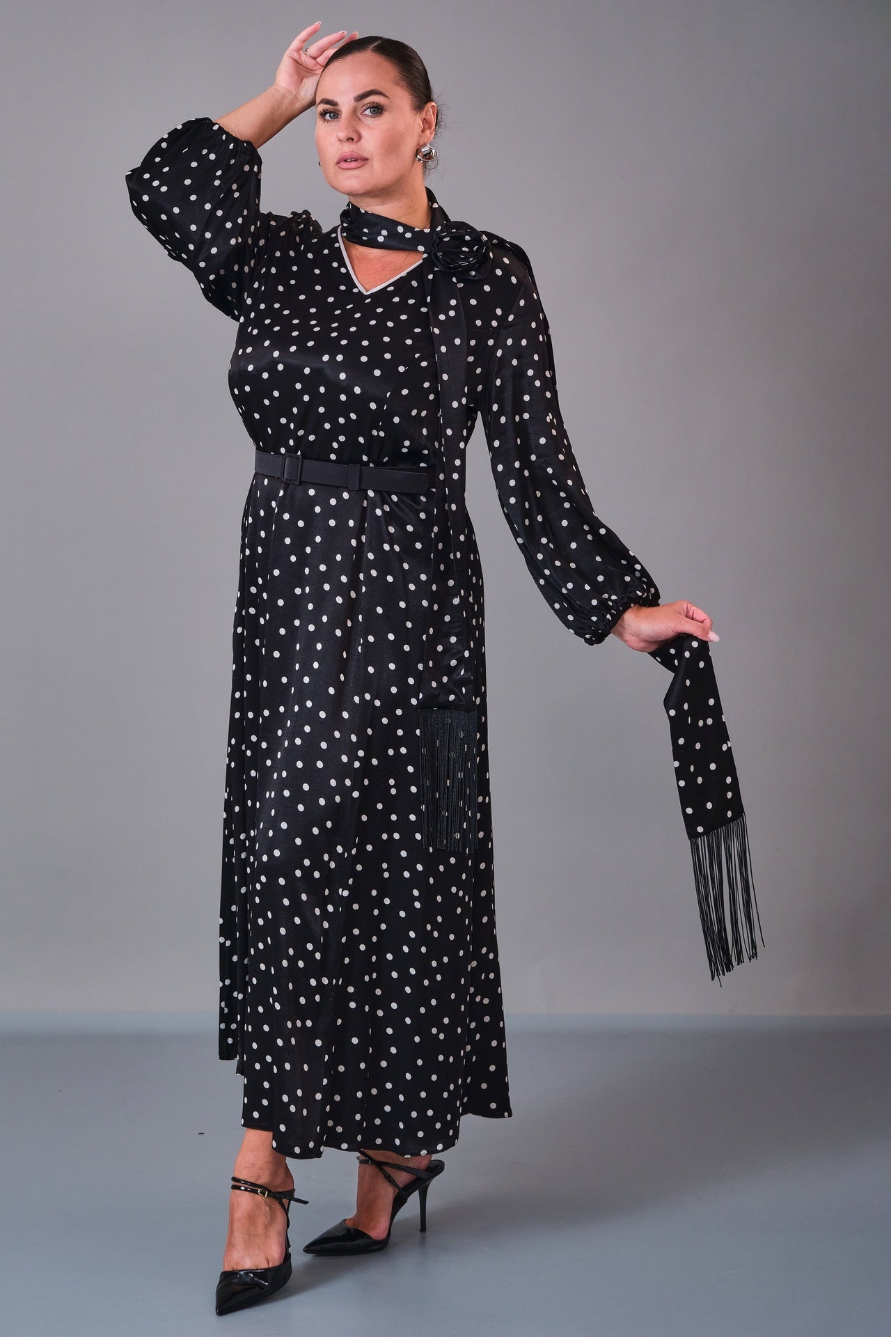 Dress Port - Plus Size Dress (DSP27K5819) - 8690200211133