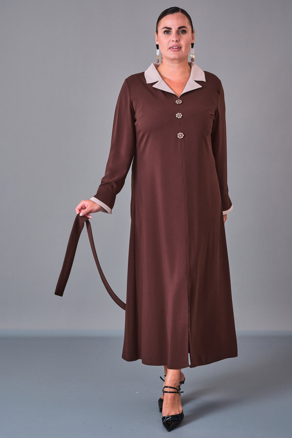 Dress Port - Plus Size Dress (DSP27K5802) - 8690200211140
