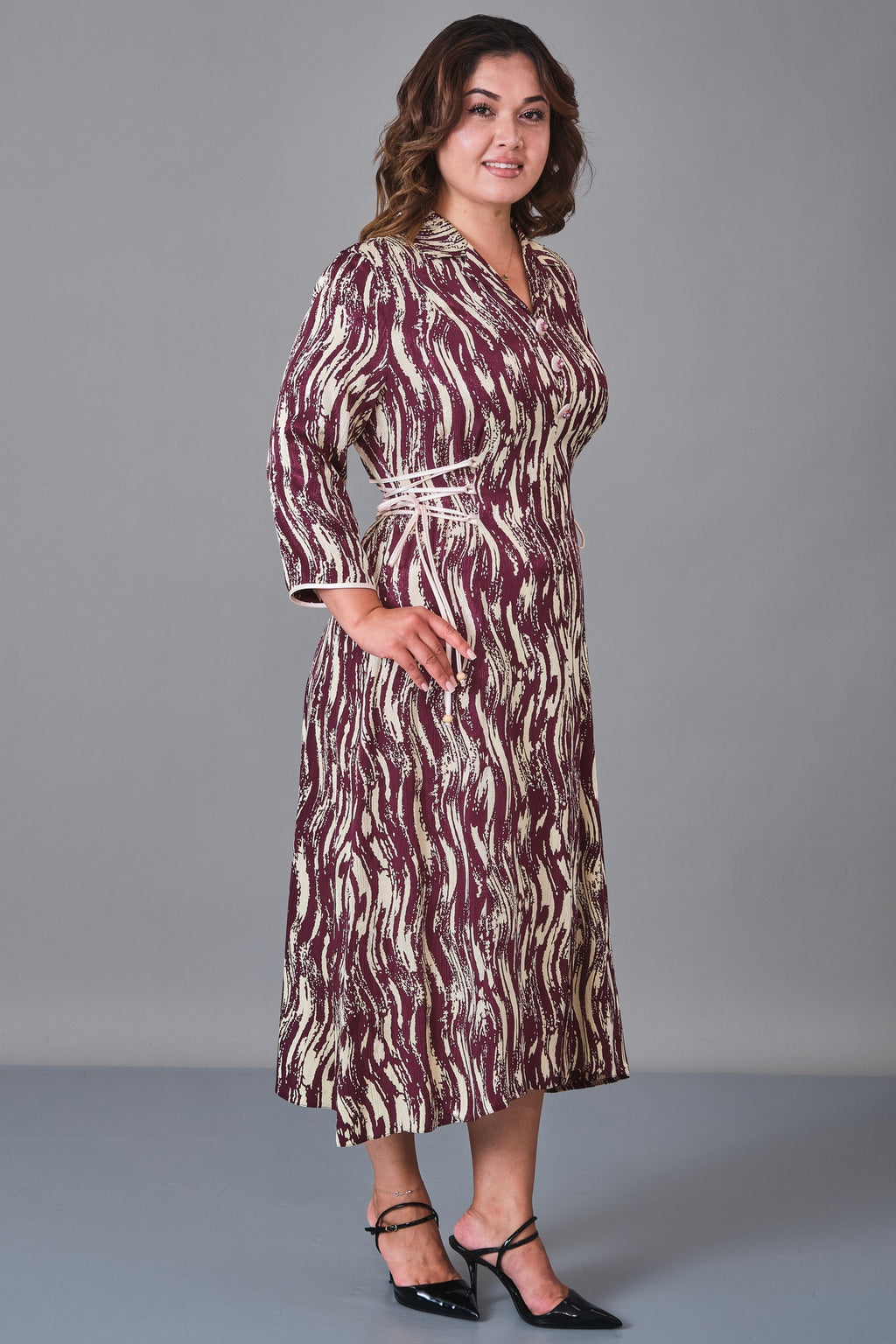 Dress Port - Plus Size Dress (DSP27K5805) - 8690200211157