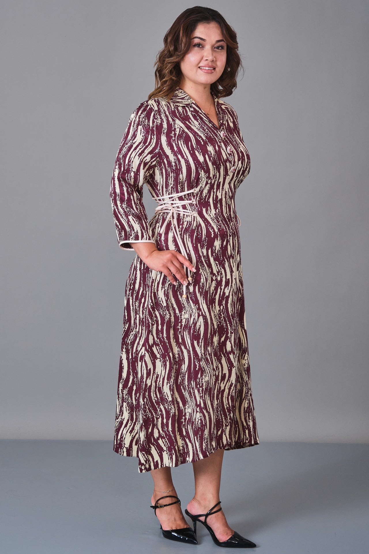 Dress Port - Plus Size Dress (DSP27K5805) - 8690200211157