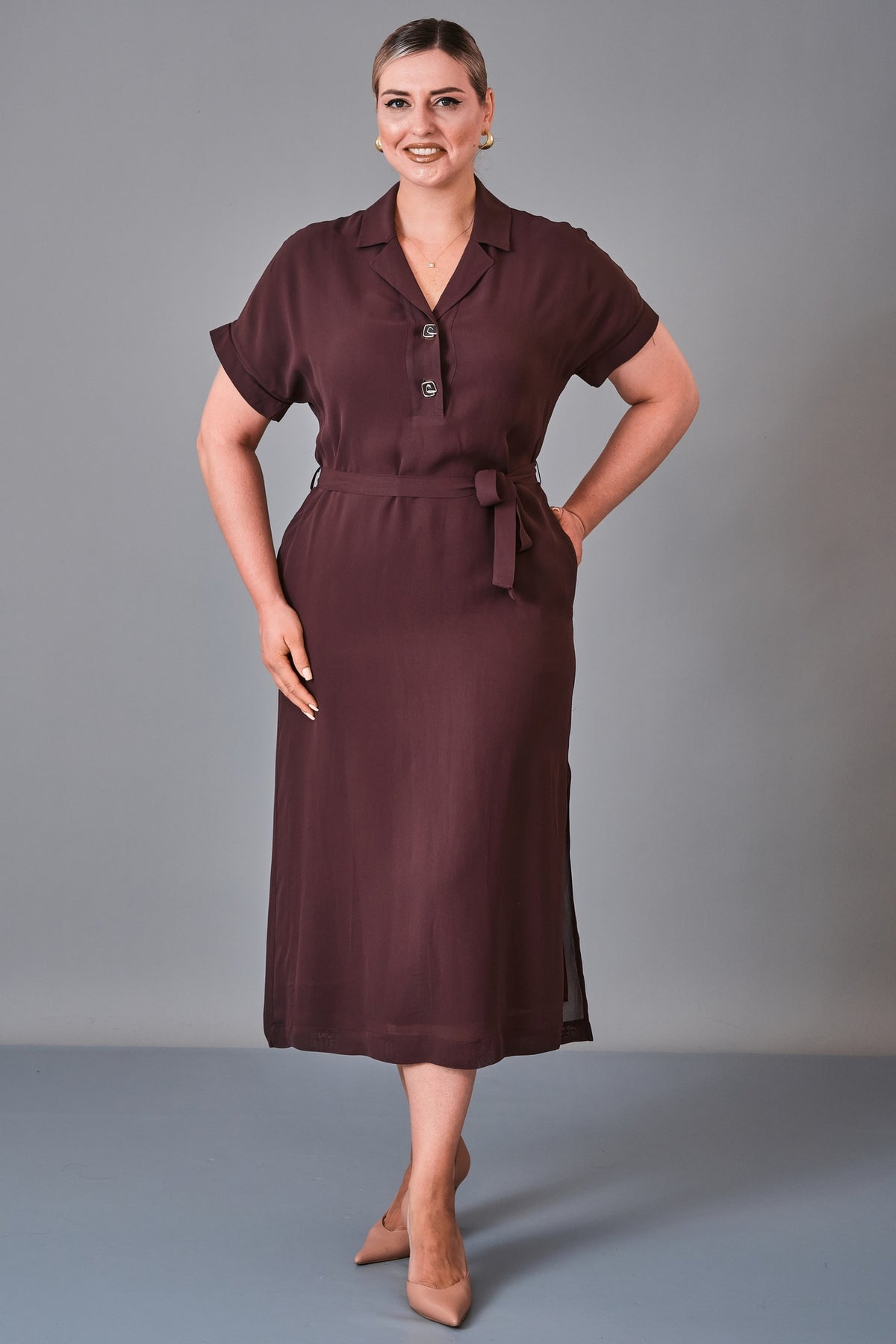 Revaro - Plus Size Dress (REV27KBS-2714) - 8690200213700