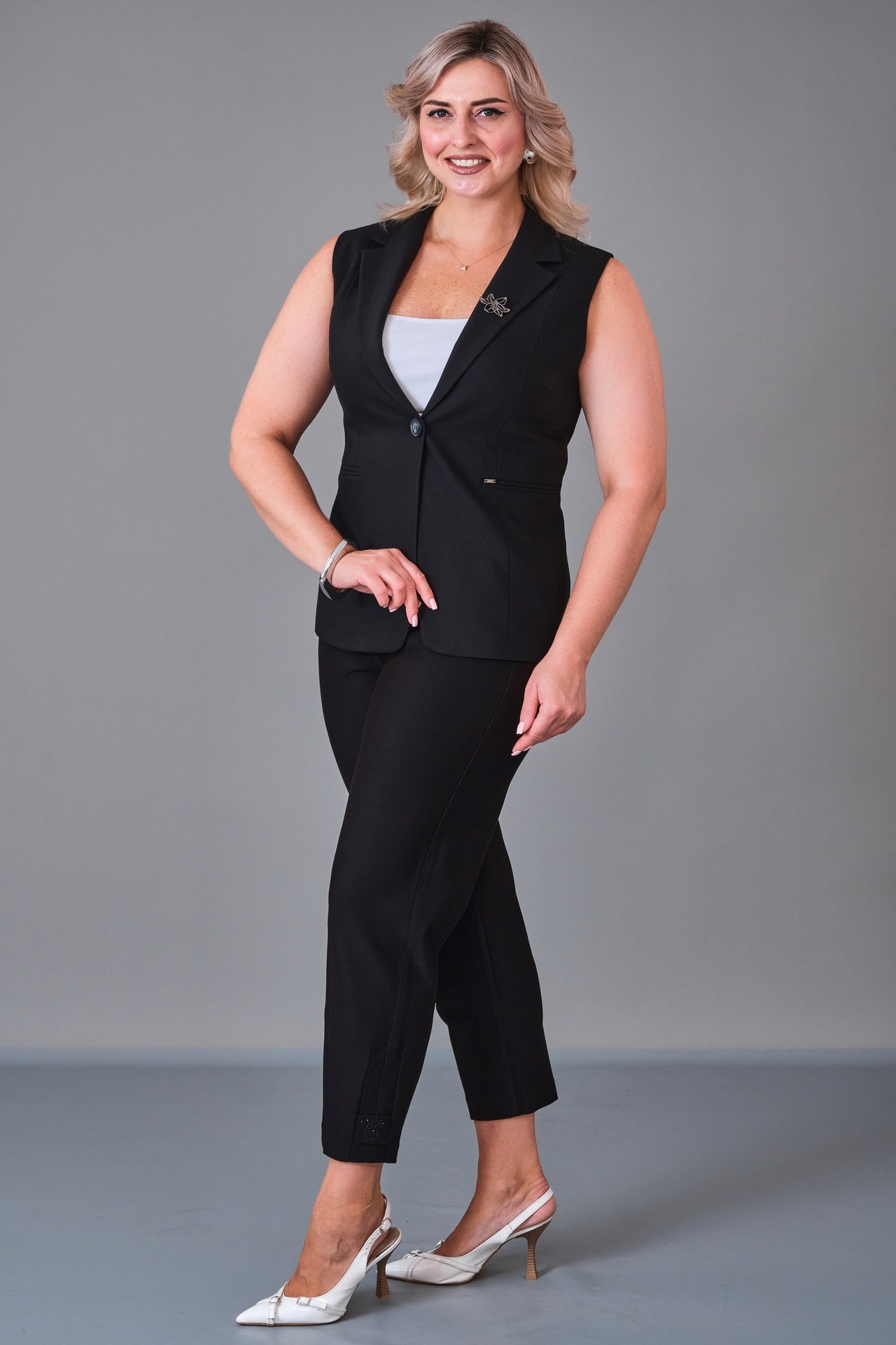 Elitline - Plus Size Waistcoat (ELT27K4-59-3039) - 8690200214172