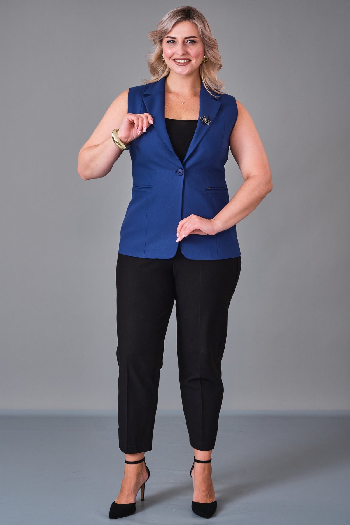 Elitline - Plus Size Waistcoat (ELT27K4-59-3039) - 8690200214189