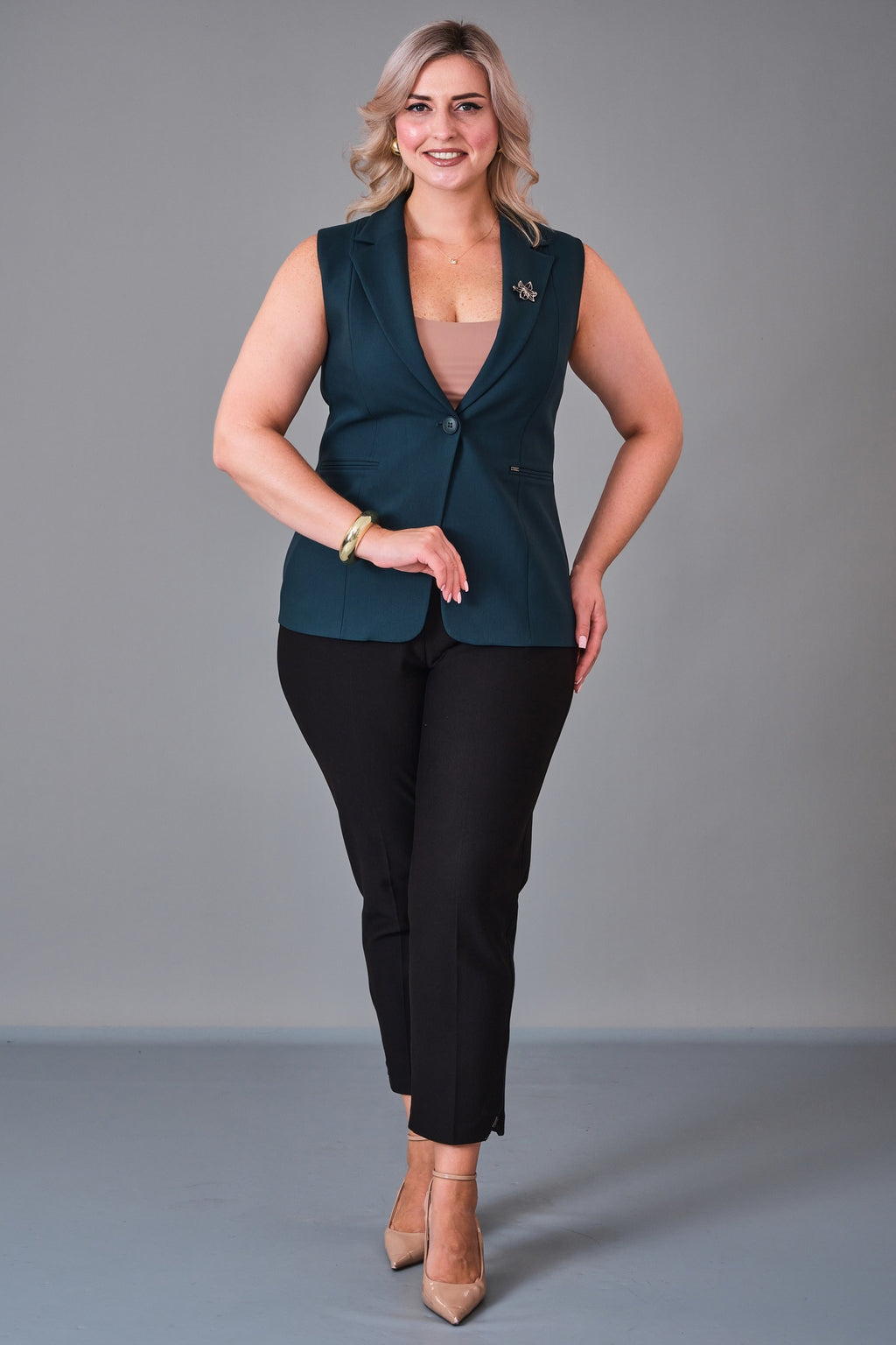Elitline - Plus Size Waistcoat (ELT27K4-59-3039) - 8690200214196