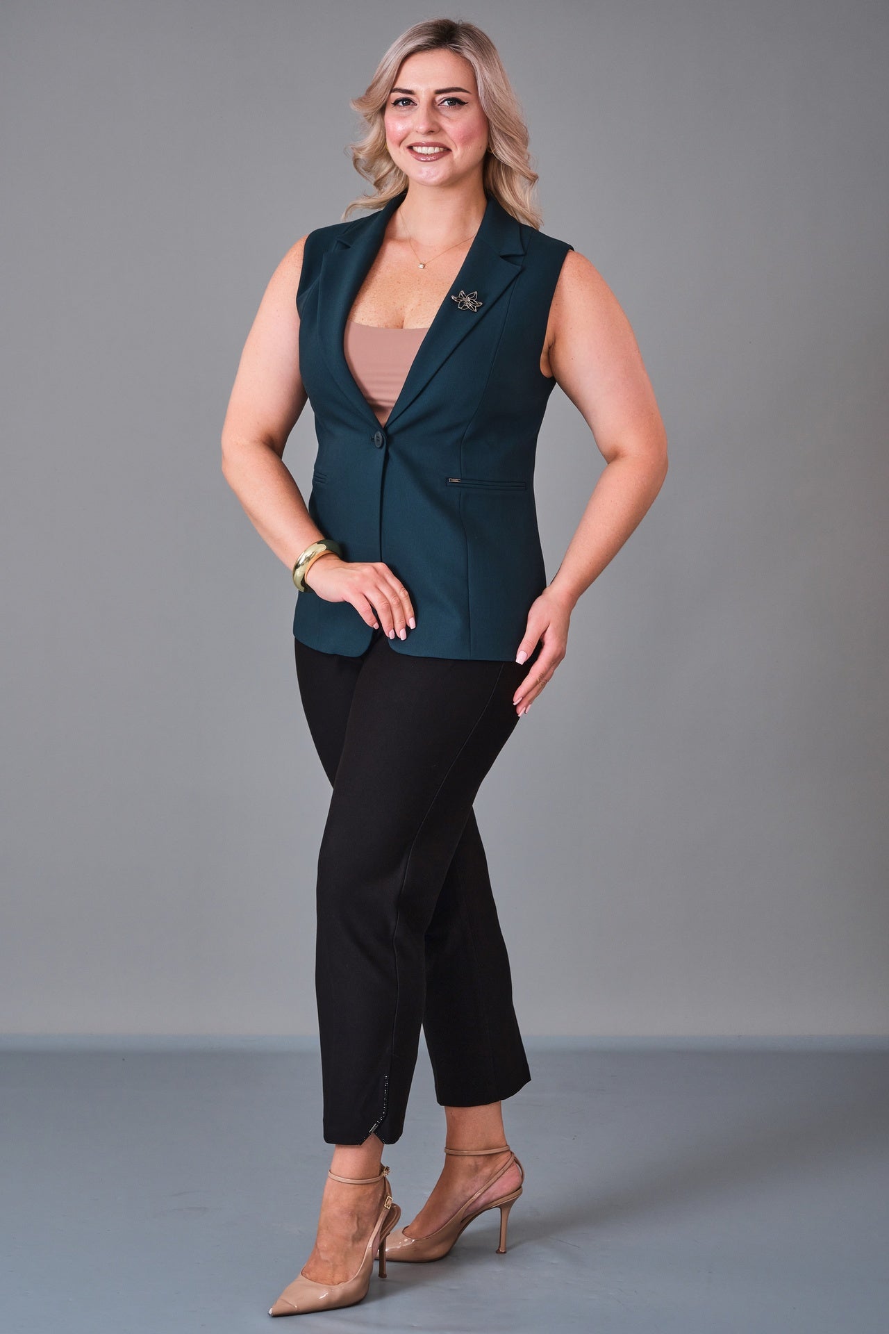 Elitline - Plus Size Waistcoat (ELT27K4-59-3039) - 8690200214196