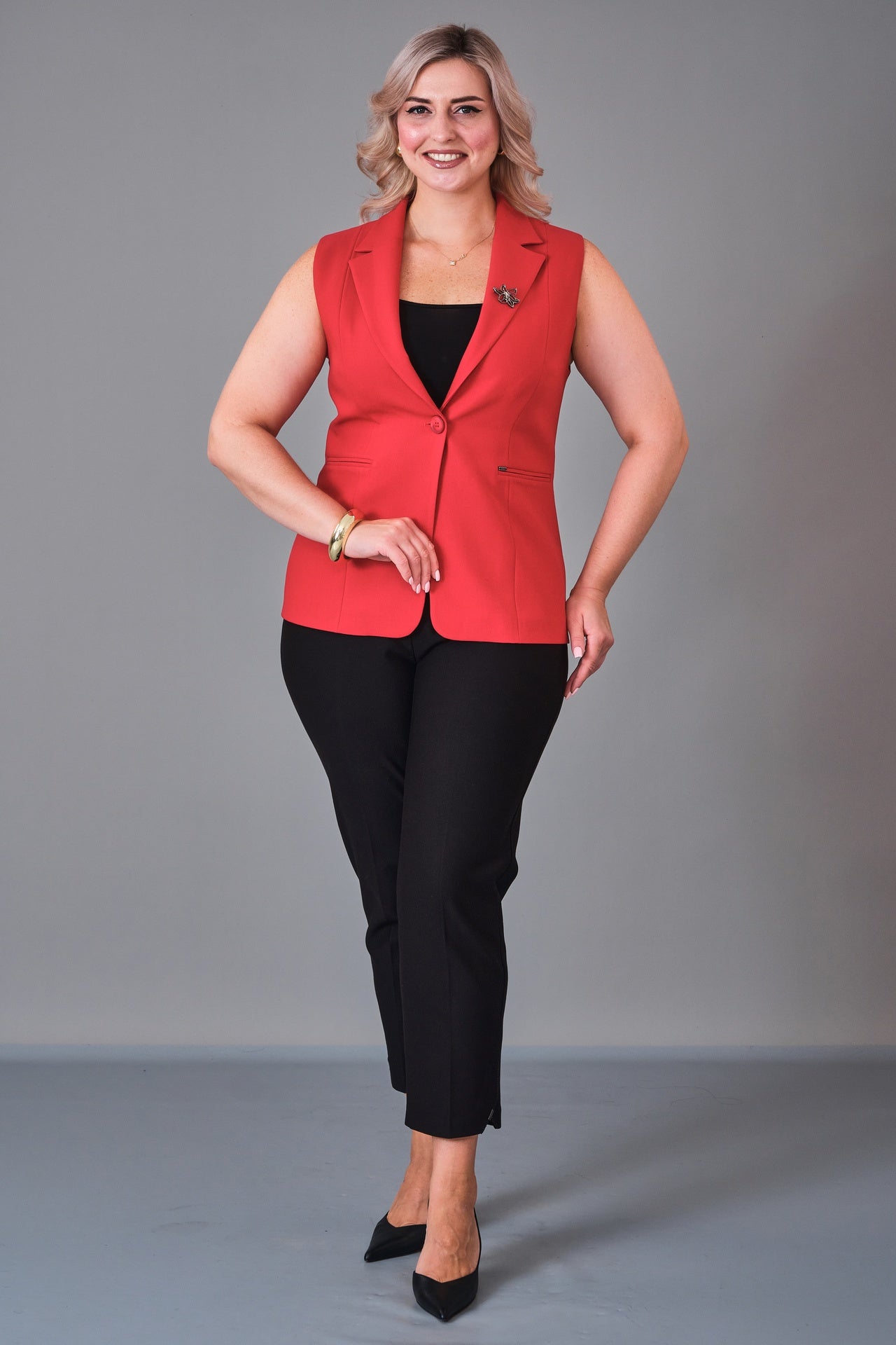 Elitline - Plus Size Waistcoat (ELT27K4-59-3039) - 8690200214202