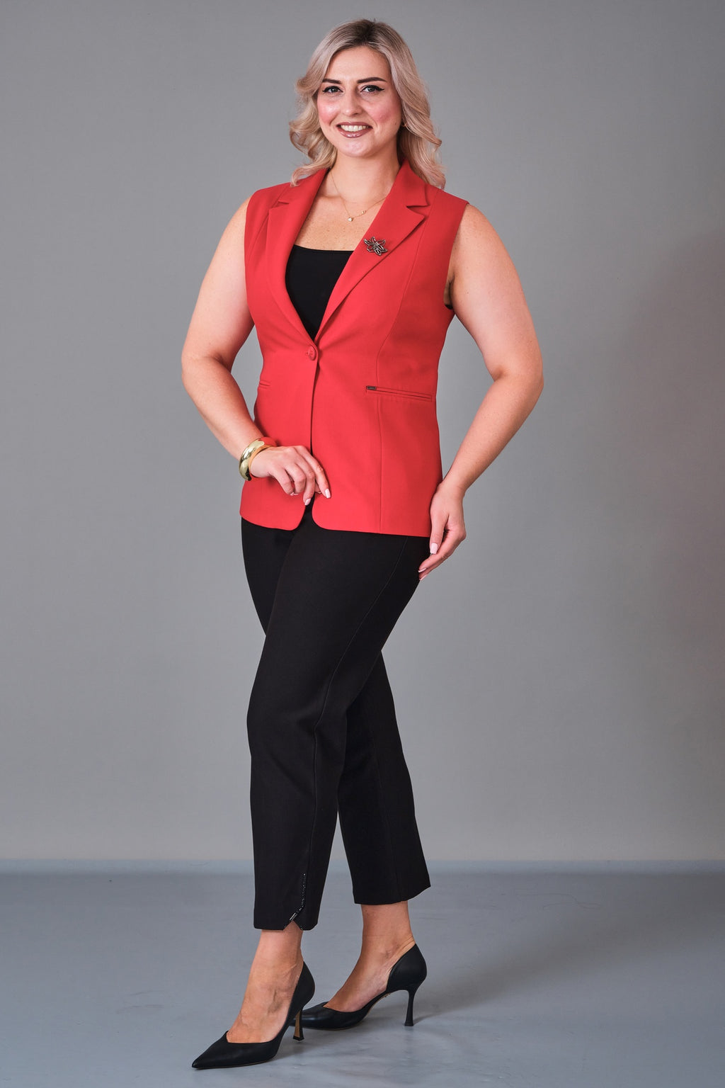 Elitline - Plus Size Waistcoat (ELT27K4-59-3039) - 8690200214202