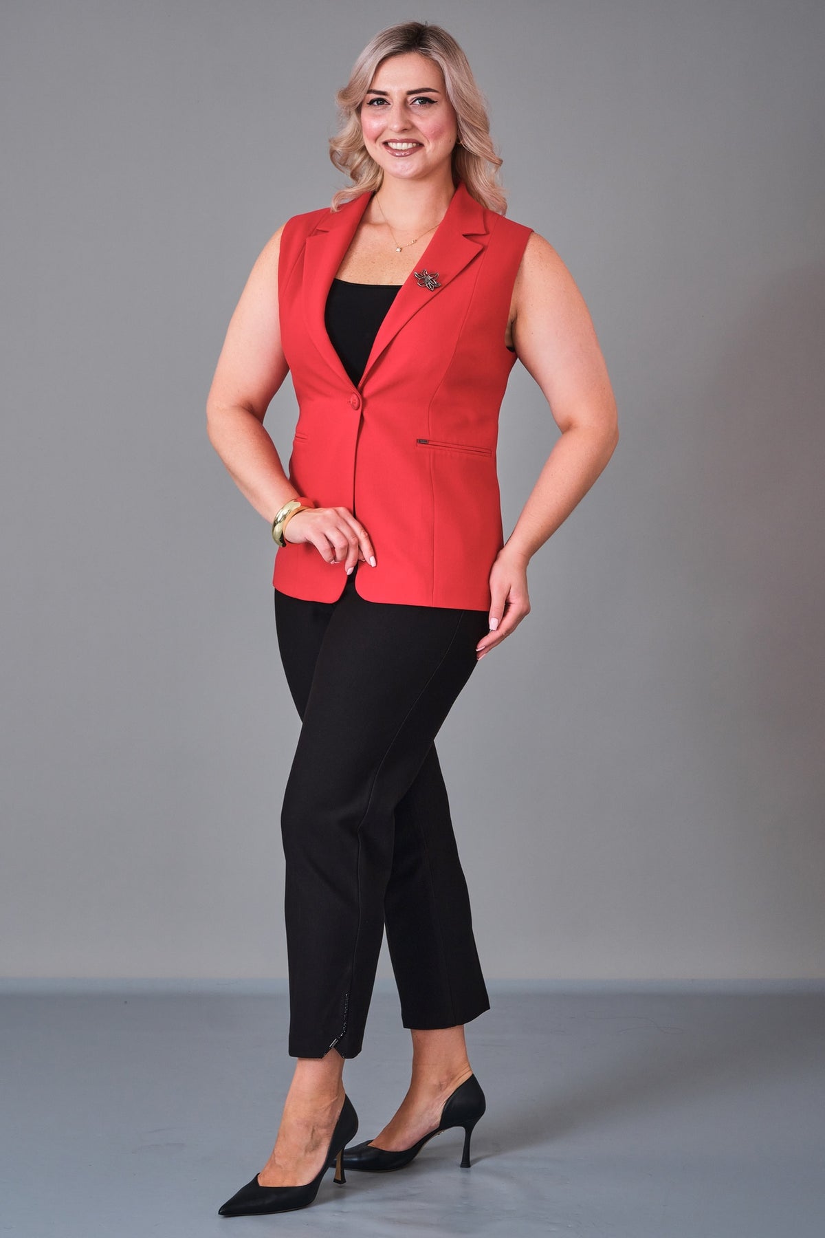 Elitline - Plus Size Waistcoat (ELT27K4-59-3039) - 8690200214202