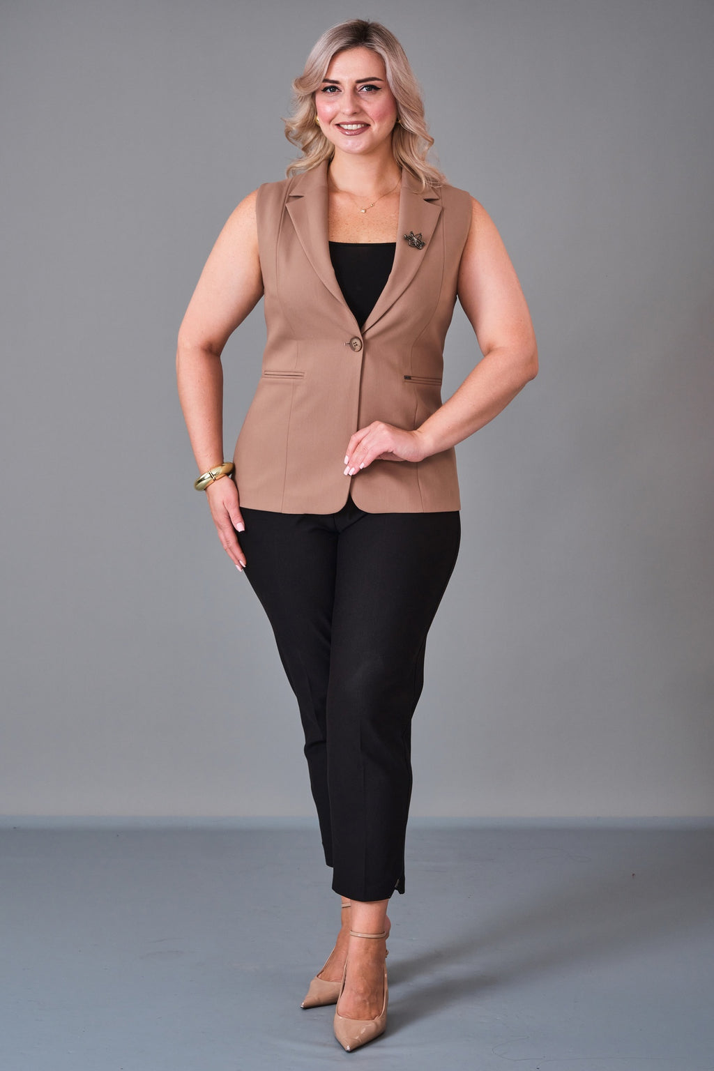 Elitline - Plus Size Waistcoat (ELT27K4-59-3039) - 8690200214219