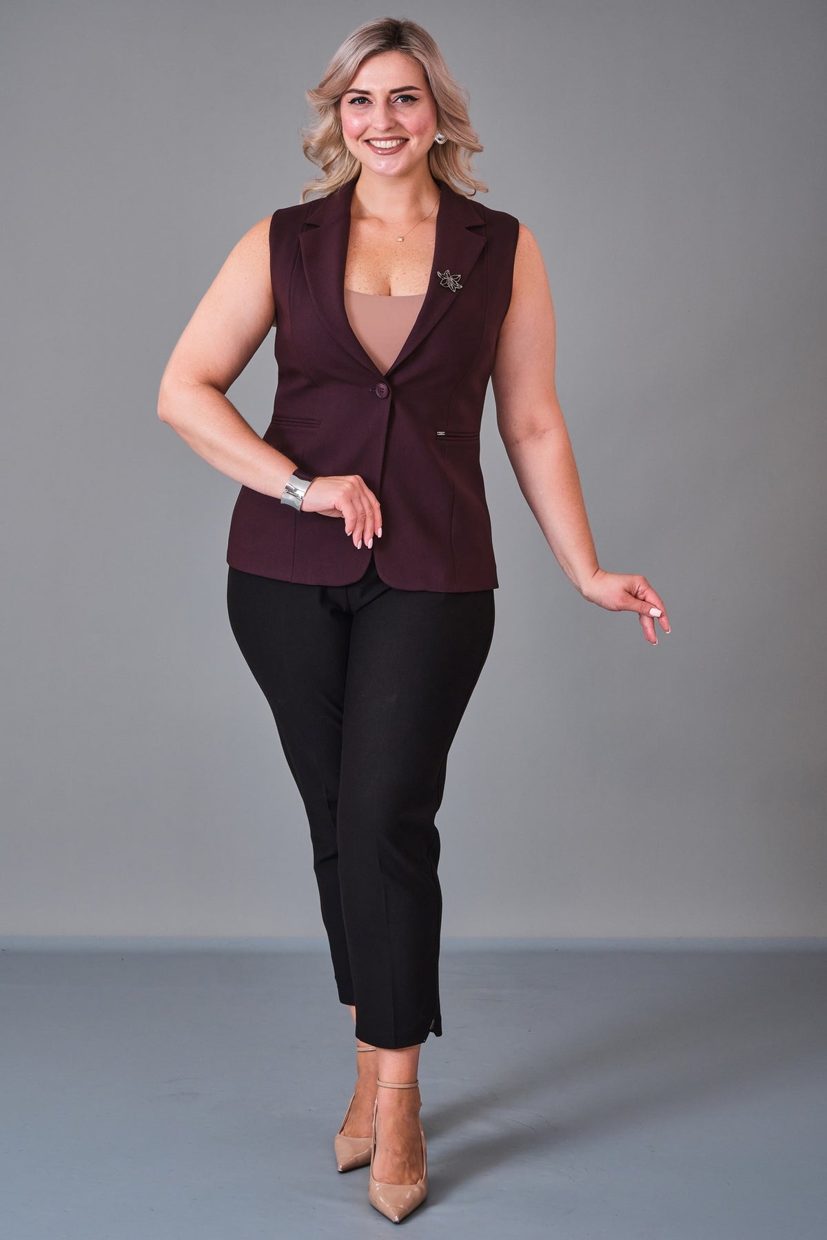 Elitline - Plus Size Waistcoat (ELT27K4-59-3039) - 8690200214233