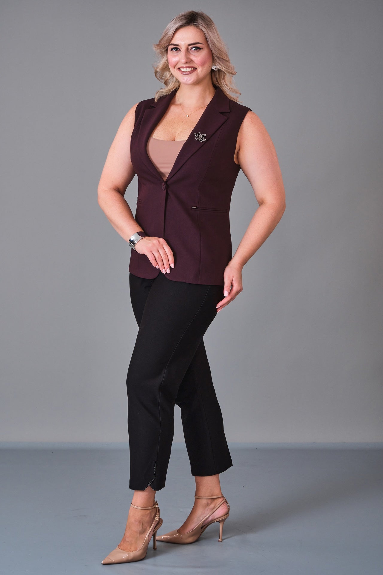 Elitline - Plus Size Waistcoat (ELT27K4-59-3039) - 8690200214233