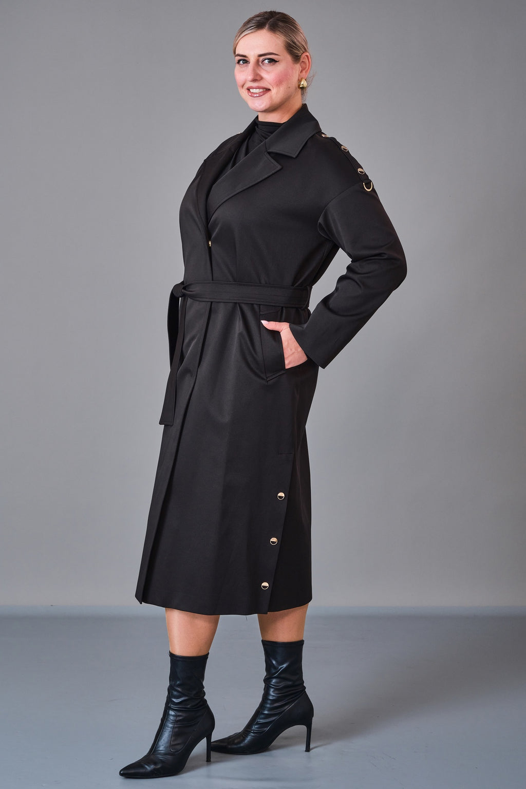 Renata - Plus Size Trench Coat (REN27KP3740.0) - 8690200214486