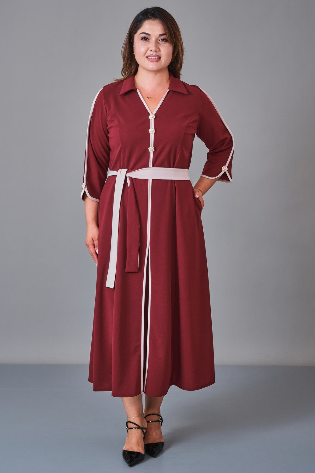 Dress Port - Plus Size Dress (DSP27K5811) - 8690200214585