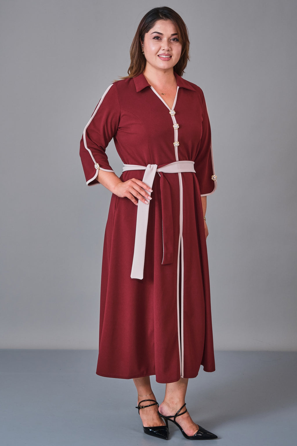Dress Port - Plus Size Dress (DSP27K5811) - 8690200214585