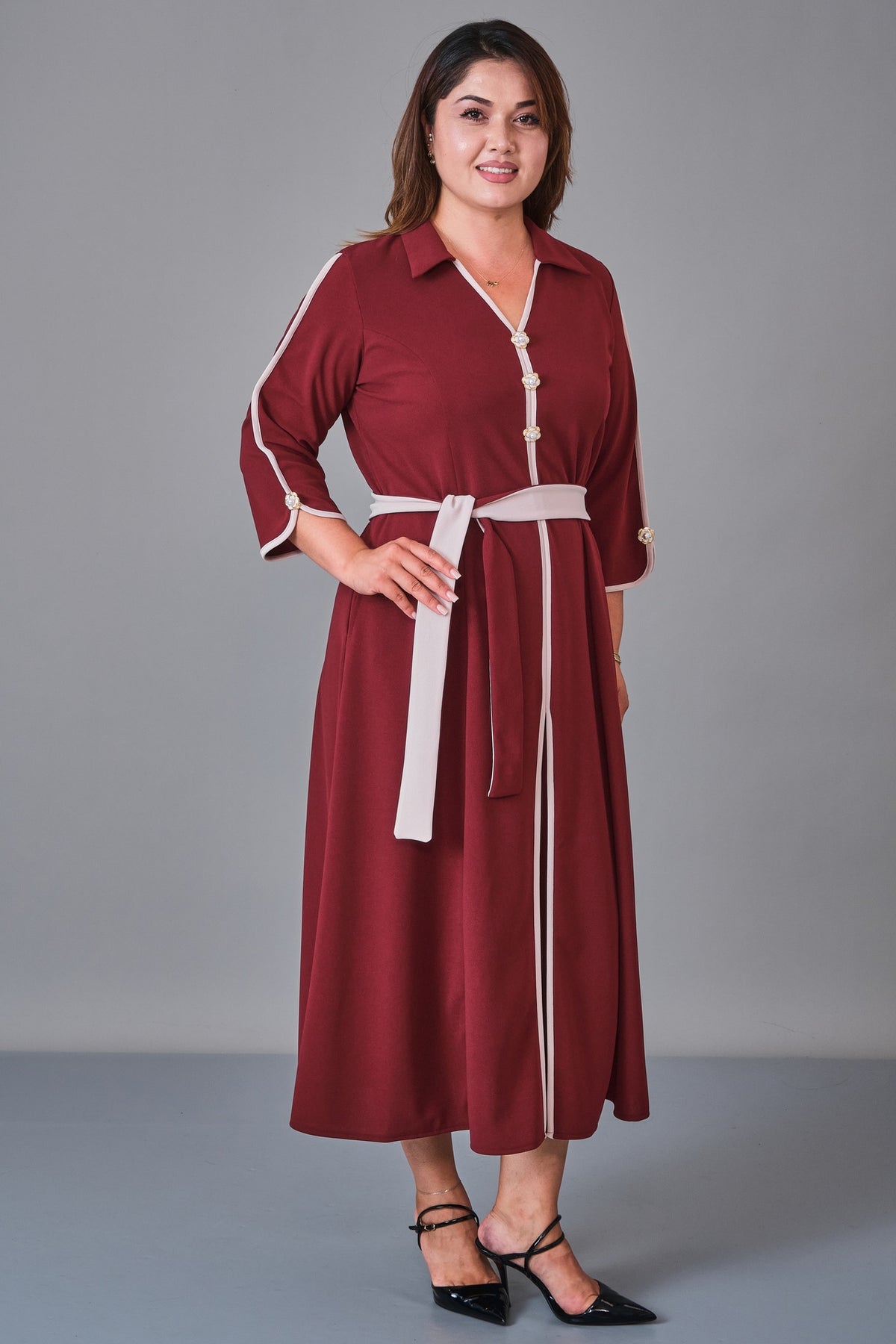 Dress Port - Plus Size Dress (DSP27K5811) - 8690200214585