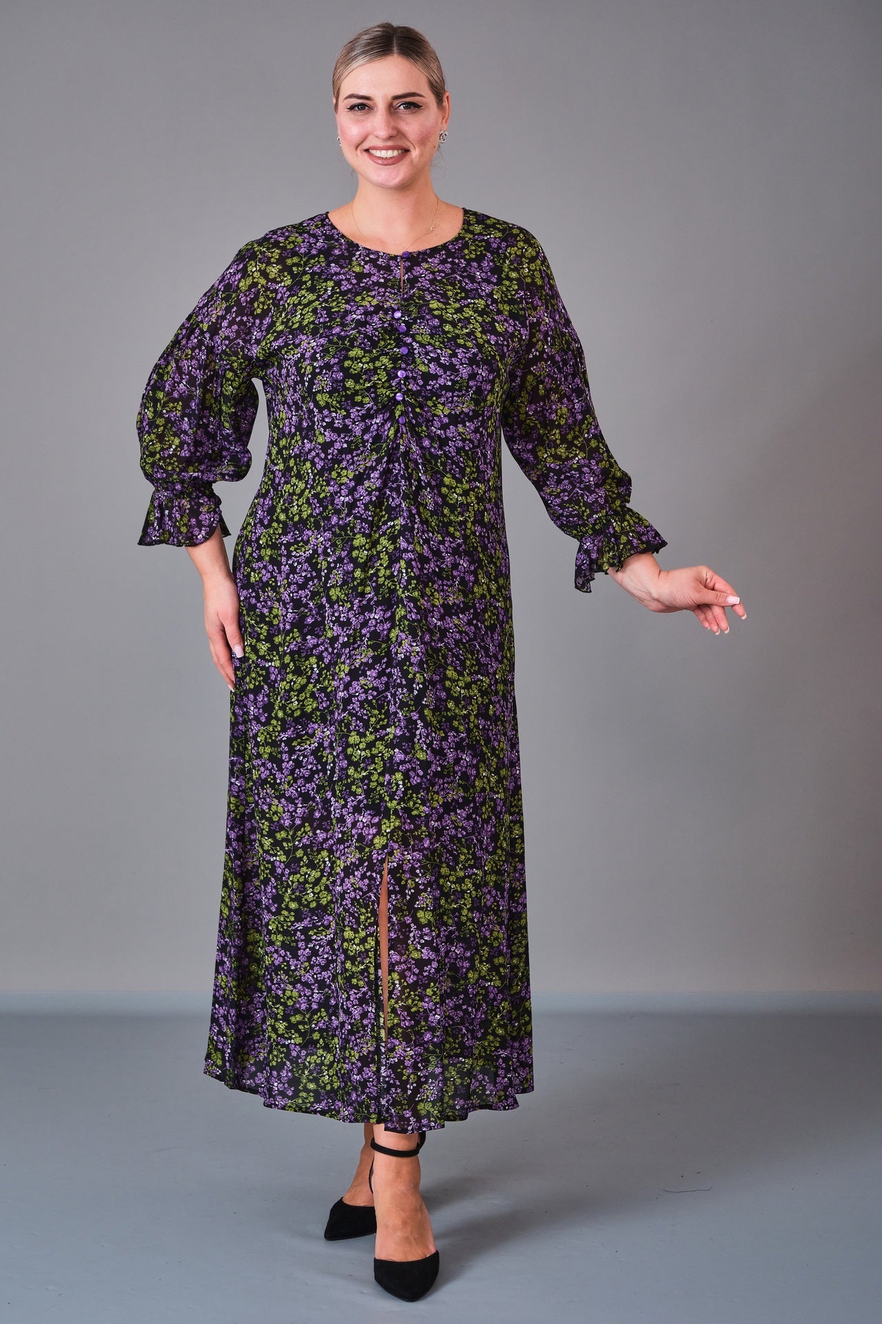 Chiffon Line - Plus Size Dress (CFL27K3410) - 8690200215346